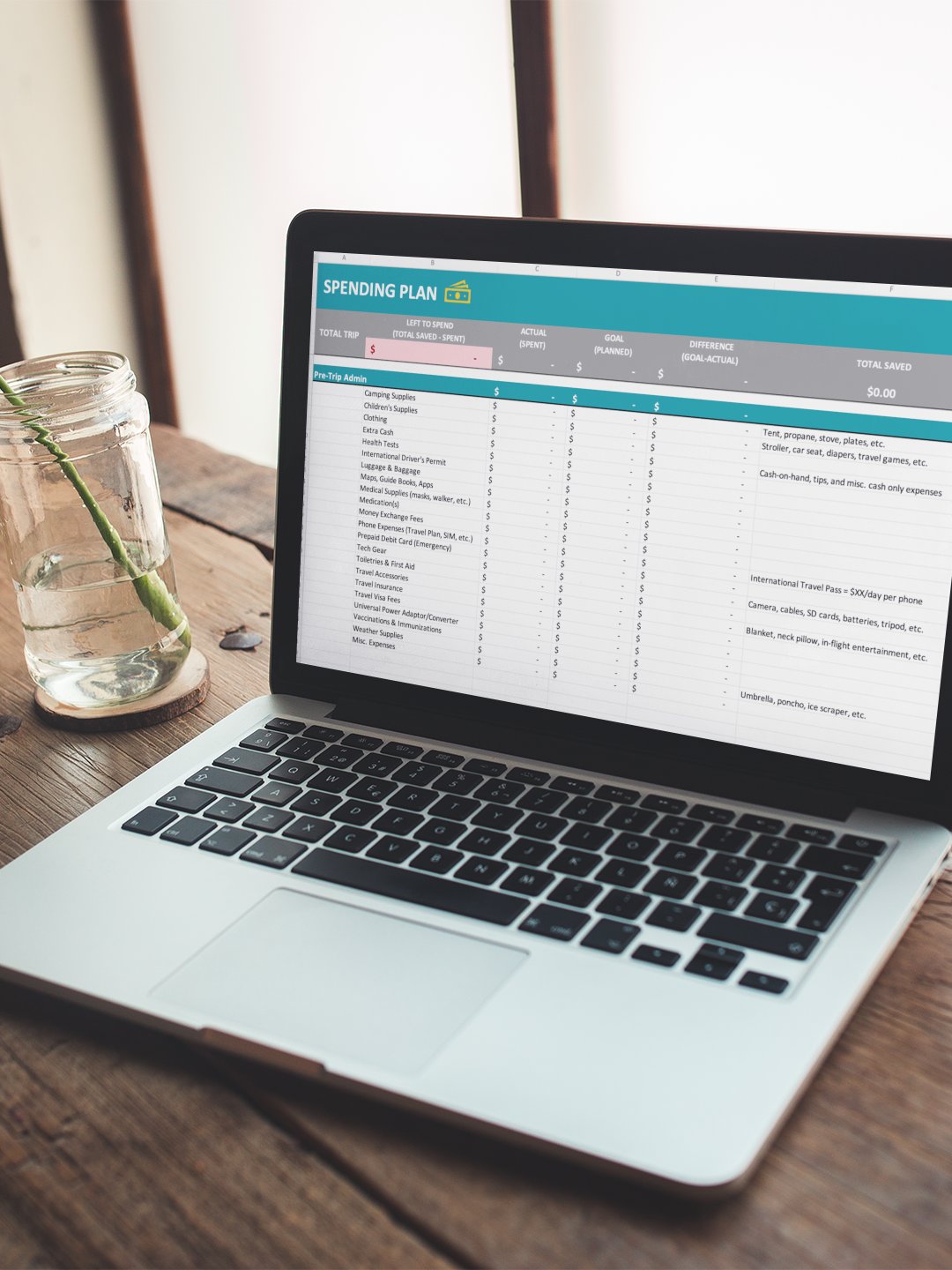 Travel Budget & Savings Spreadsheet Template product image (7)
