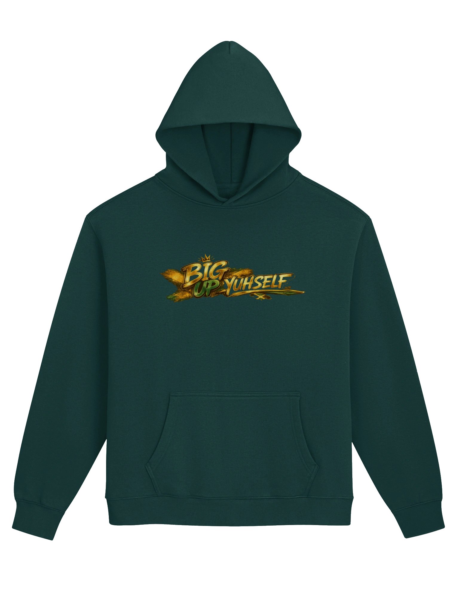 BIG UP YUHSELF — Gold & Green Oversized Hoodie product image (3)