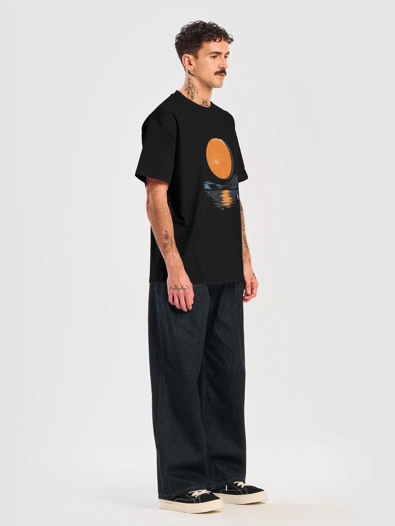 Abstract Orange Moon Heavy Tee product image (63)