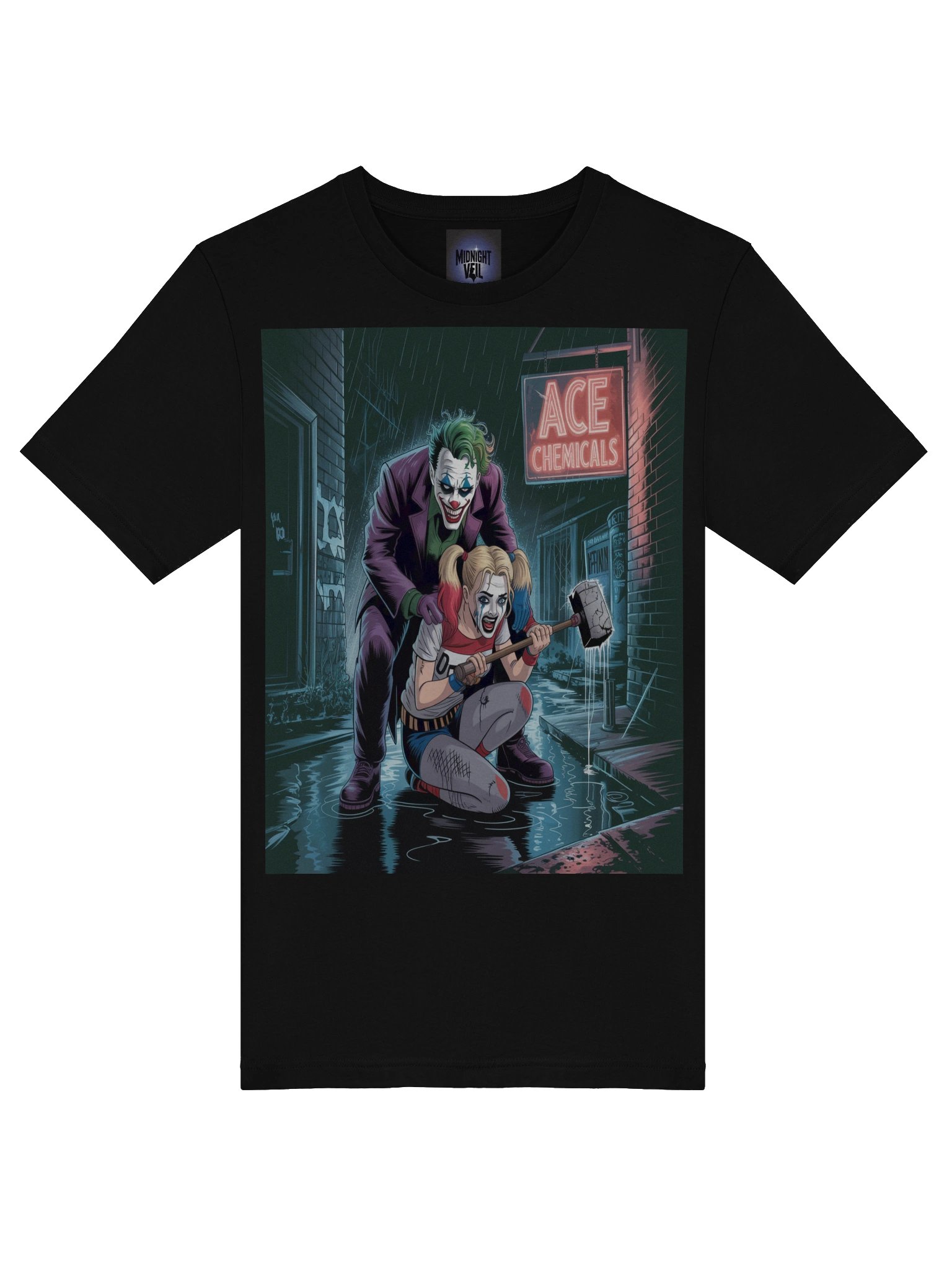 Joker & Harley Quinn 'Ace Chemicals' Rainy Hammer Supersoft T-Shirt product image (7)