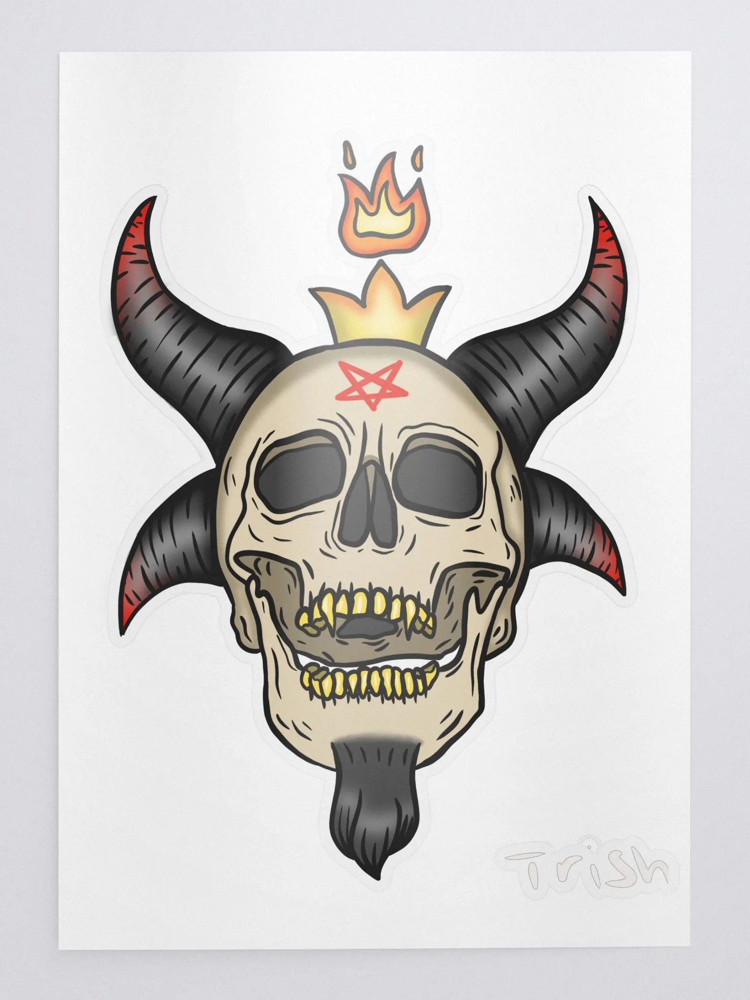 Baphomet Skull Sticker (No Background) product image (1)