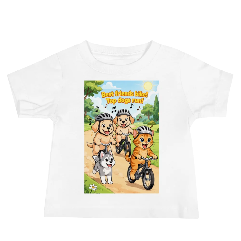 Kitten & Puppy Baby Biking T-shirt product image (2)