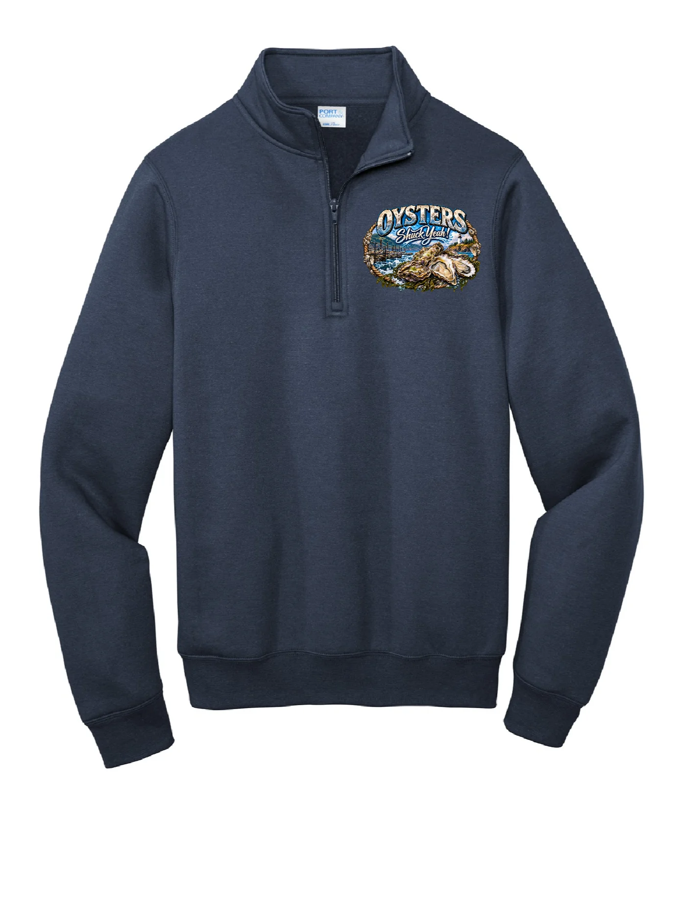 OYSTERS DESIGN NAVY PORT AND CO 1/4 ZIP SWEATSHIRT product image (2)