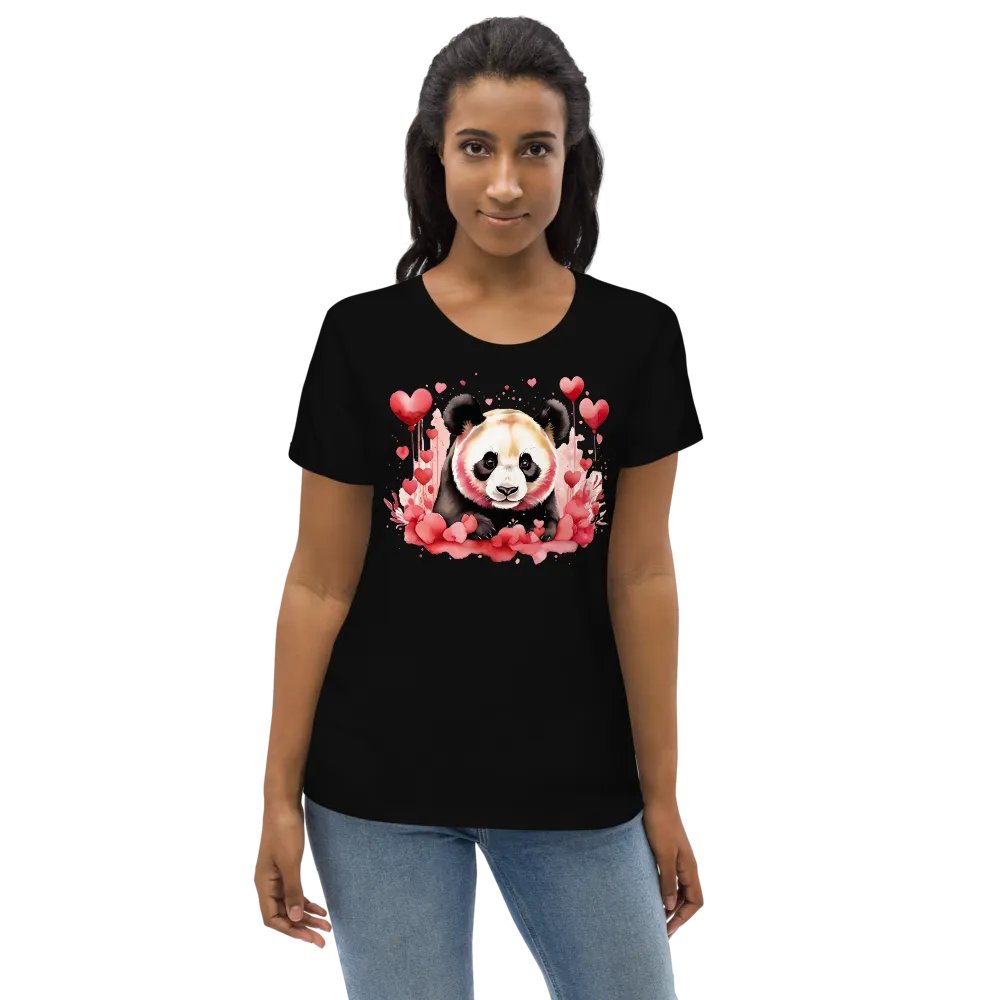 Panda Perfection: Playful Women's Fitted Tee product image (2)