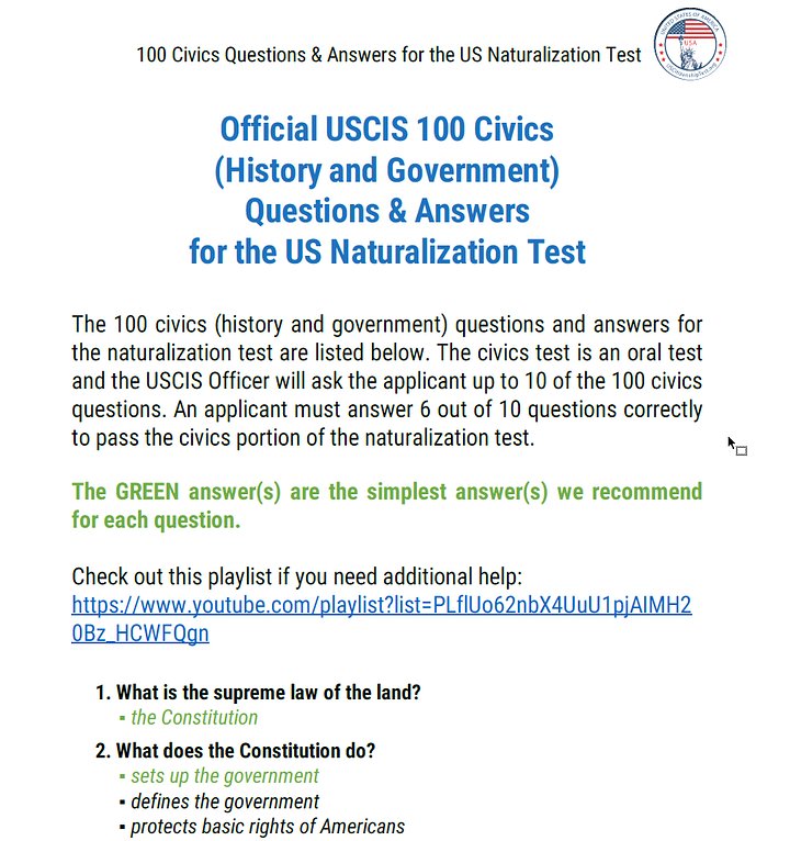 USCIS 官方100 道美國公民入籍歸化試題與答案 中英双语 product image (2)