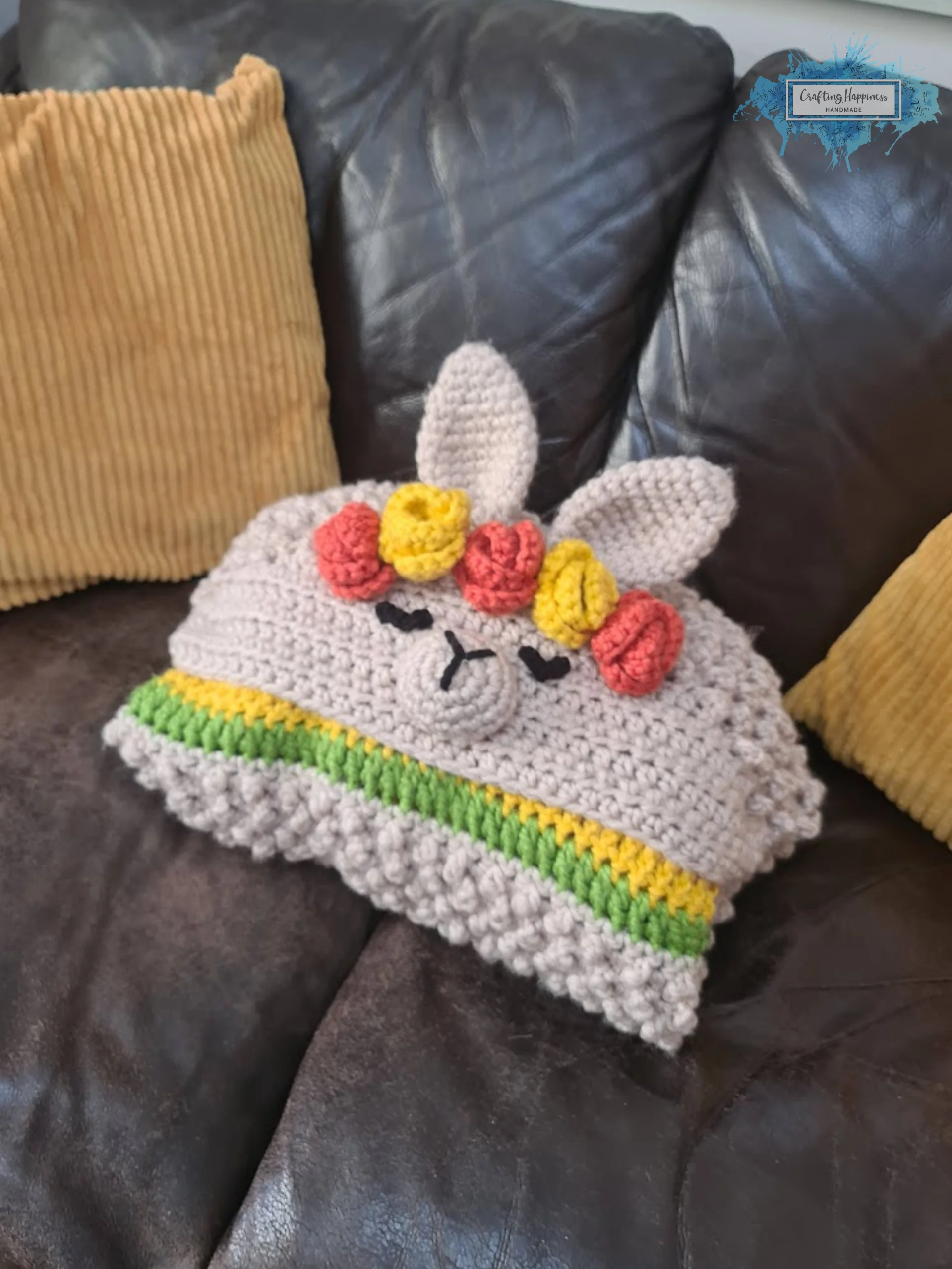 Llama Hooded Blanket Crochet Pattern | Wearable Alpaca Afghan (PDF) product image (2)