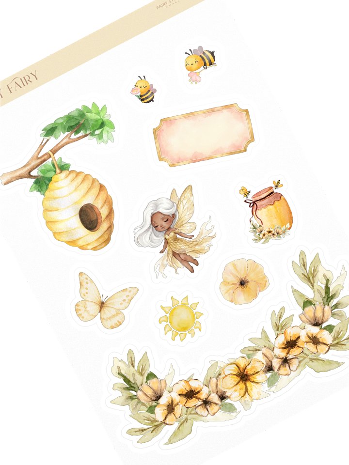 Honey Fairy Watercolor Kiss-Cut Sticker Sheet product image (1)