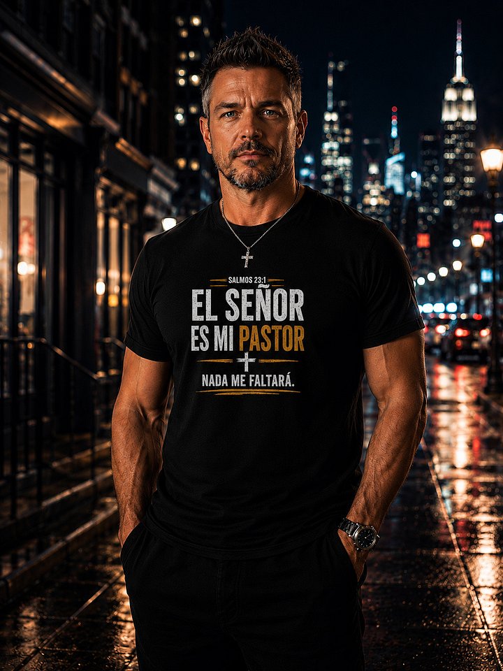 El Señor Es Mi Pastor – Salmos 23:1 Camiseta Cristiana para Hombre | Fe, Esperanza y Protección product image (2)