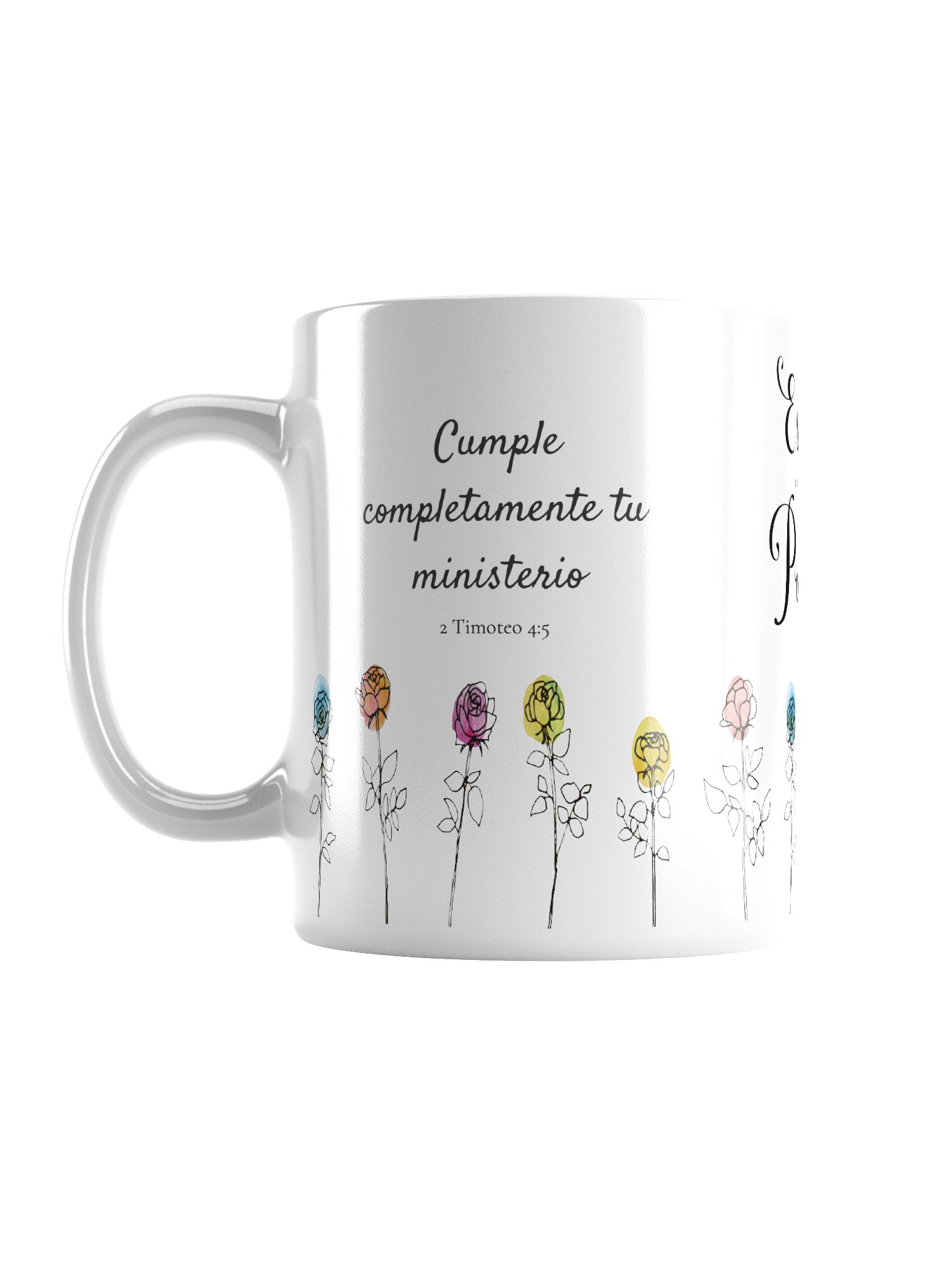 Taza Escuela del Servicio de Precursor 2026 – 2 Timoteo 4:5 Floral Inspiradora product image (2)