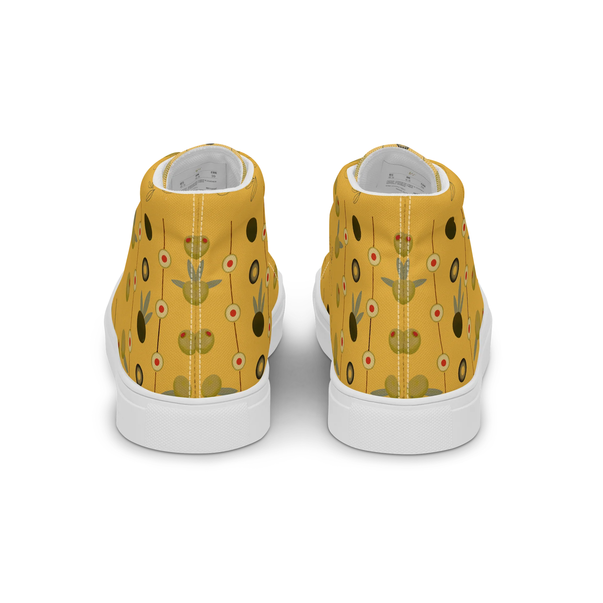 Olive Geometry Women's High Top Canvas Shoes – Mustard product image (15)