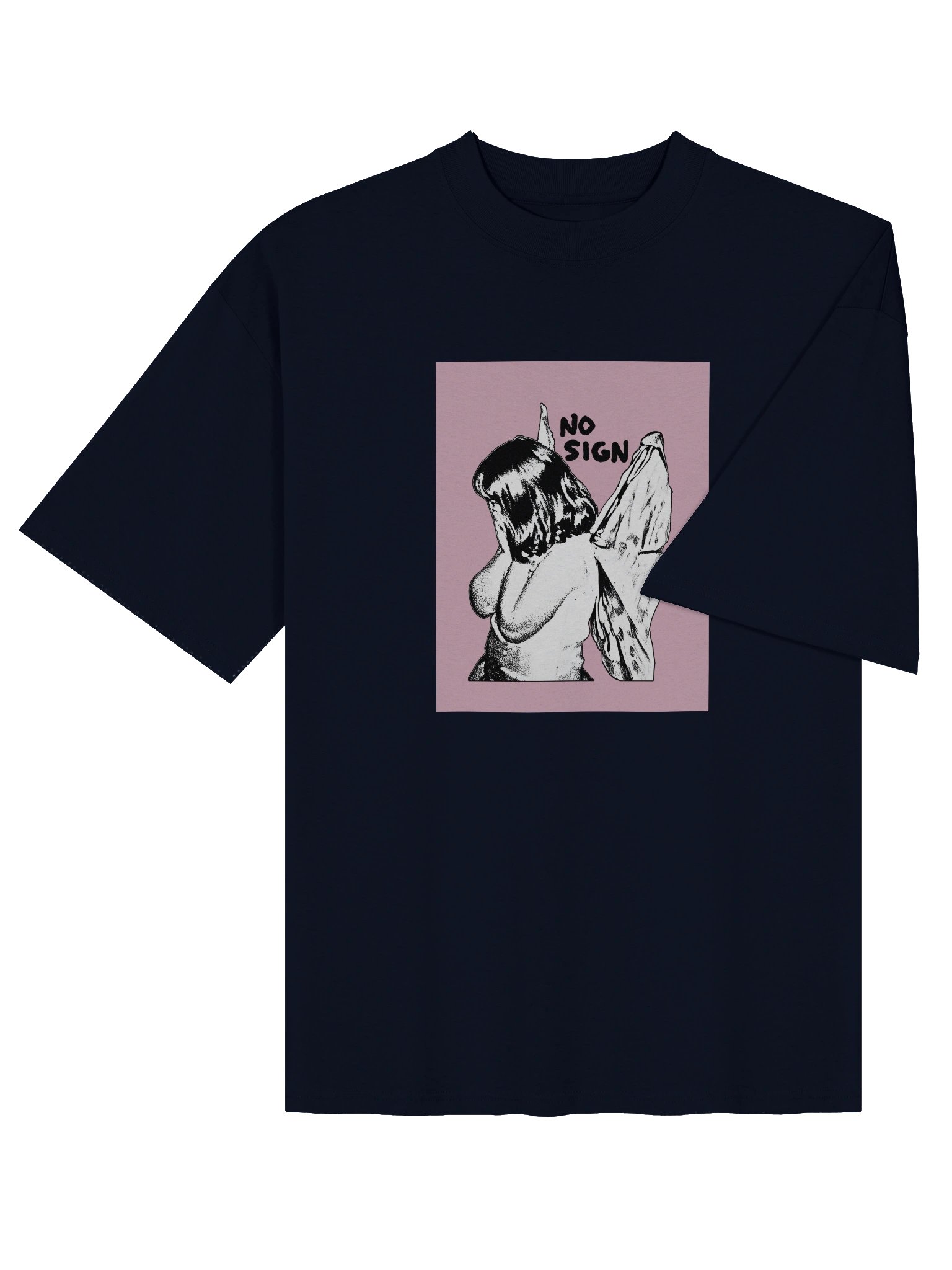 "NO SIGN" pink unisex boxy tee product image (11)