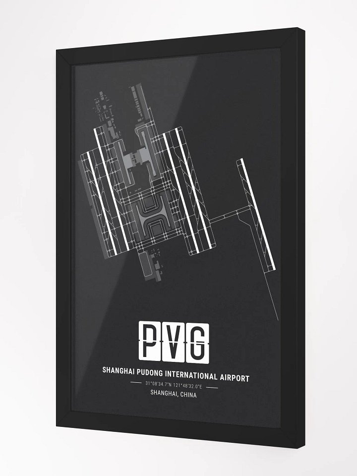 Framed Airport PVG Premium Map On Matt Paper product image (2)