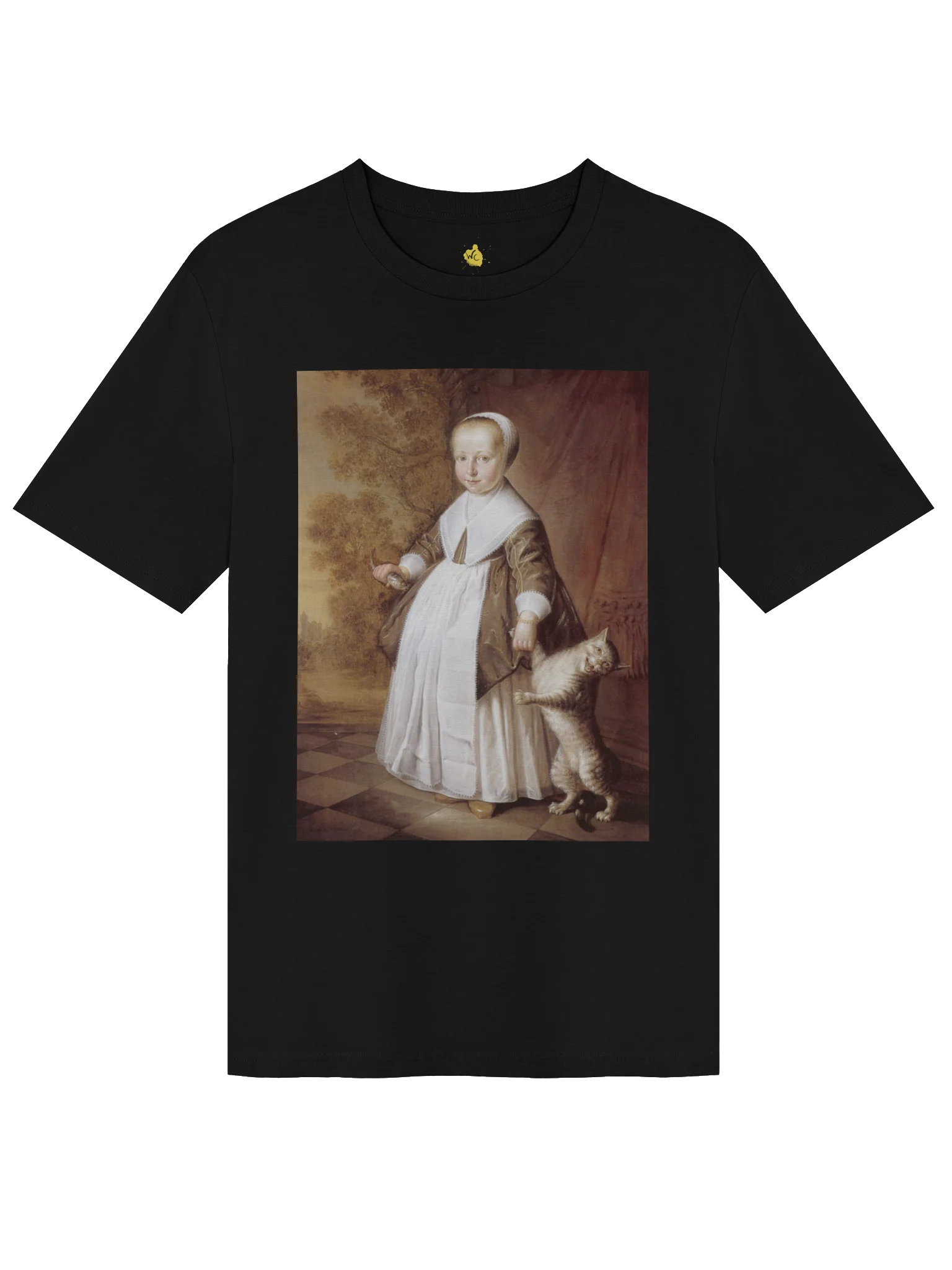 Painting of Girl with Cat and Fish - Organic Tshirt product image (1)