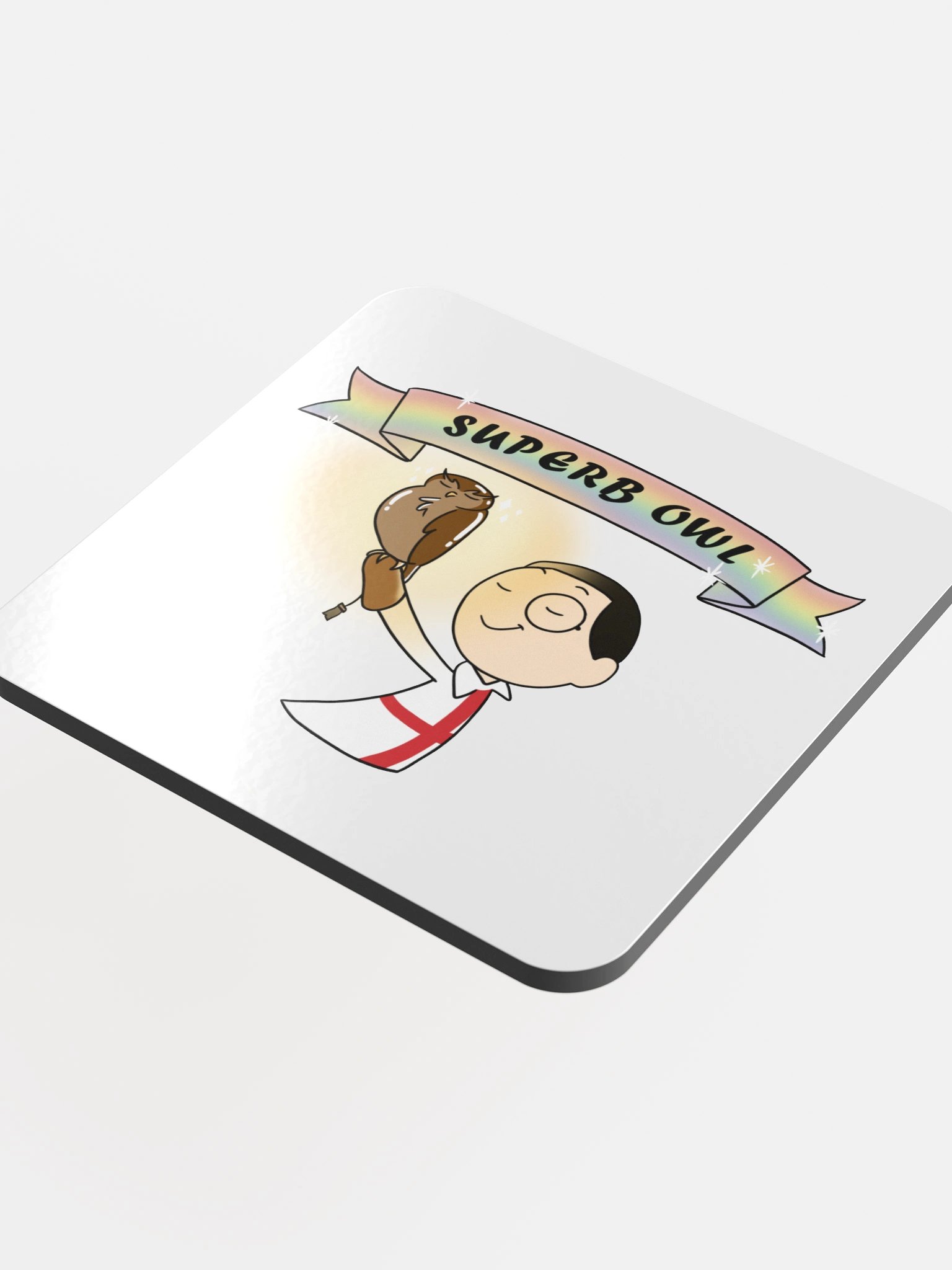 Superb Owl Glossed Cork Coaster product image (2)