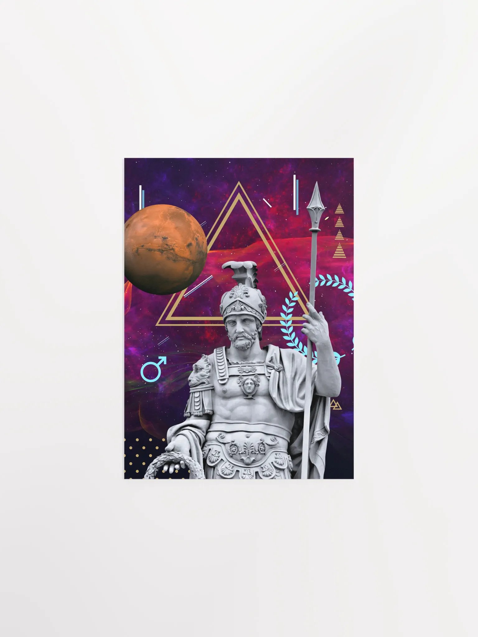 Vaporwave poster: Gods and Planets, Mars (Ares) [synthwave/vaporwave/retrowave/cyberpunk] — aesthetic poster, retrowave poster, neon poster product image (6)