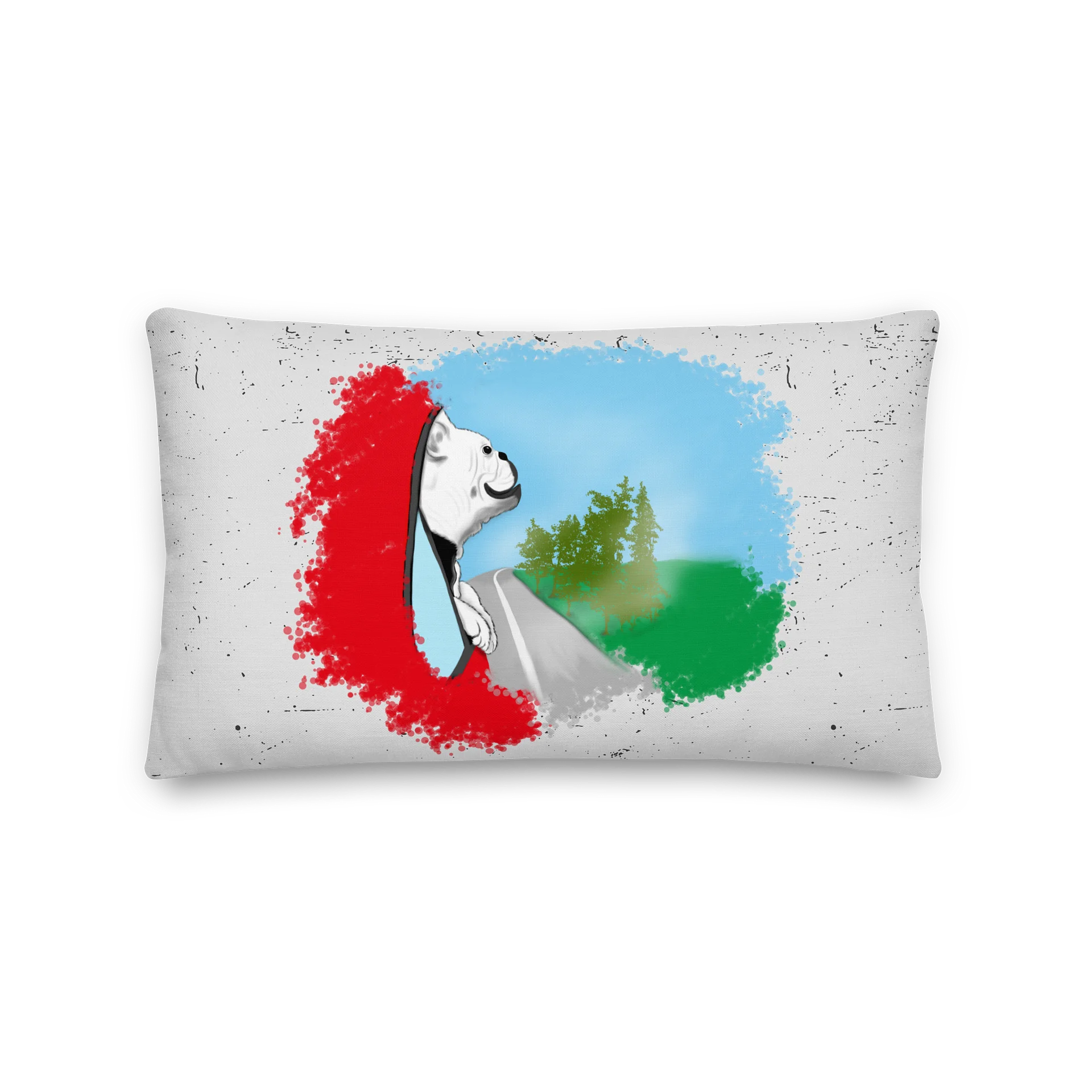 "Dog looking out car window" Premium Pillow product image (1)