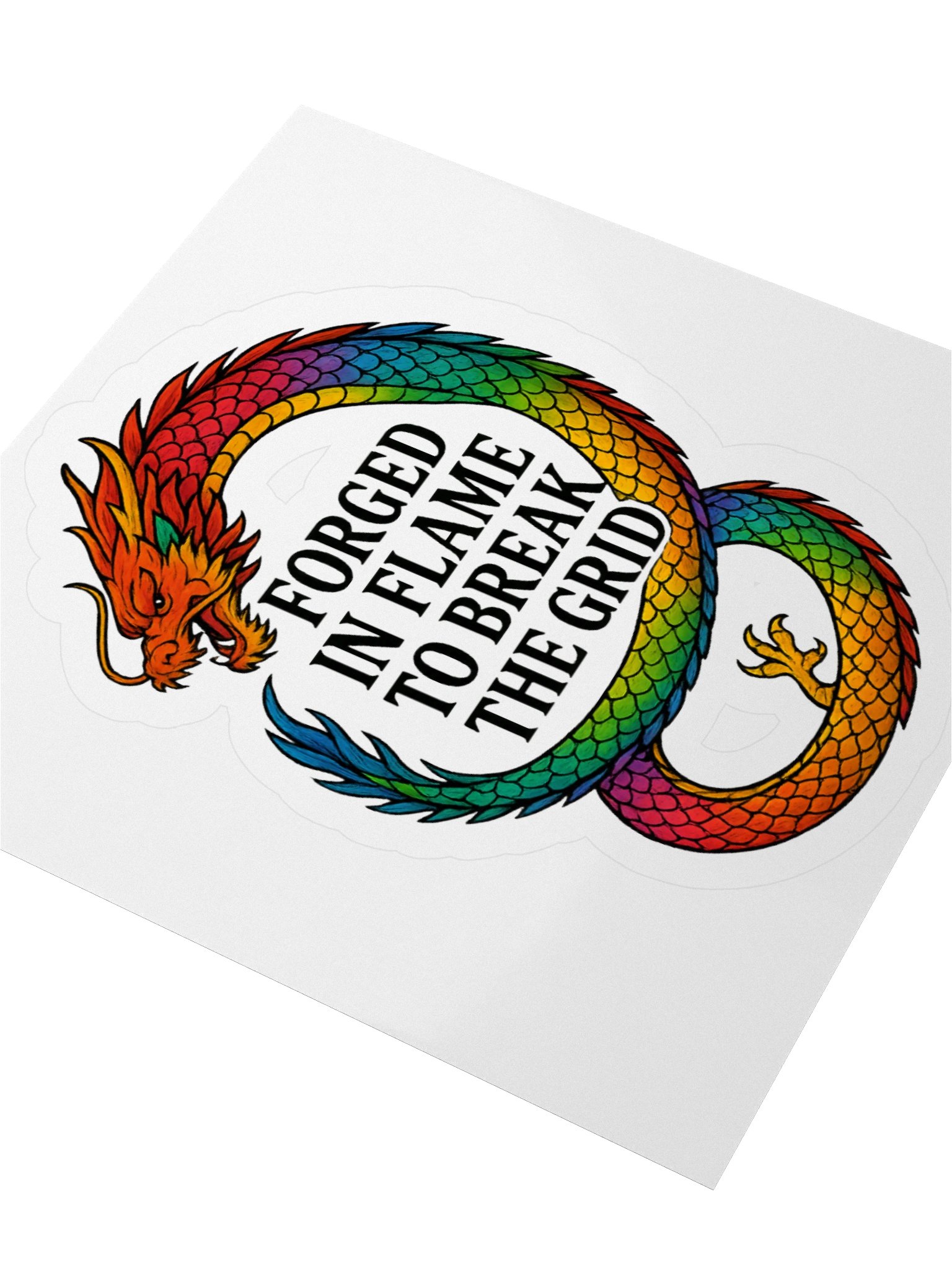🐉 Forged in Flame – Dragon Sigil Sticker Stick the signal. Break the grid. product image (3)