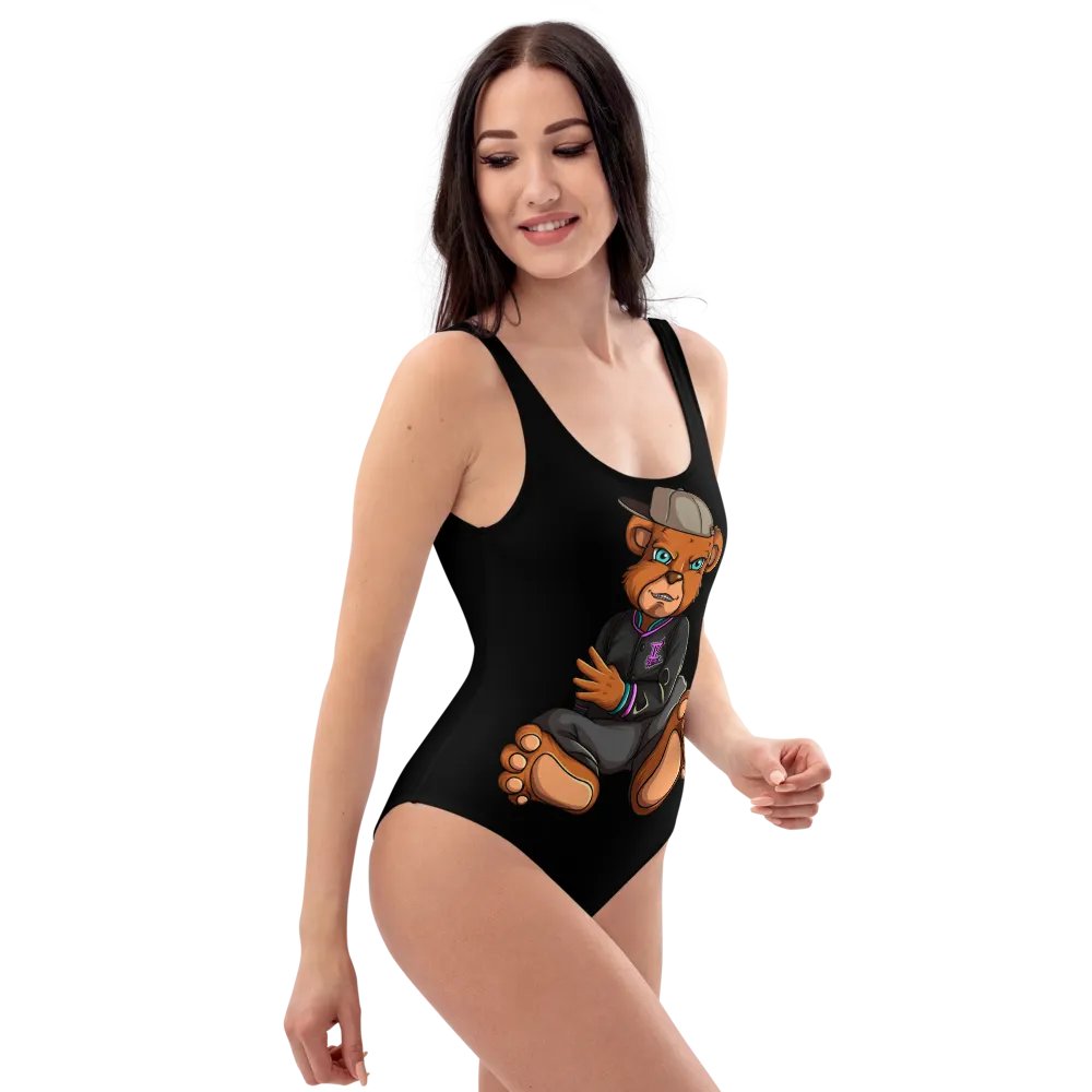 Sitting Bear All-Over Print One-Piece Swimsuit product image (2)