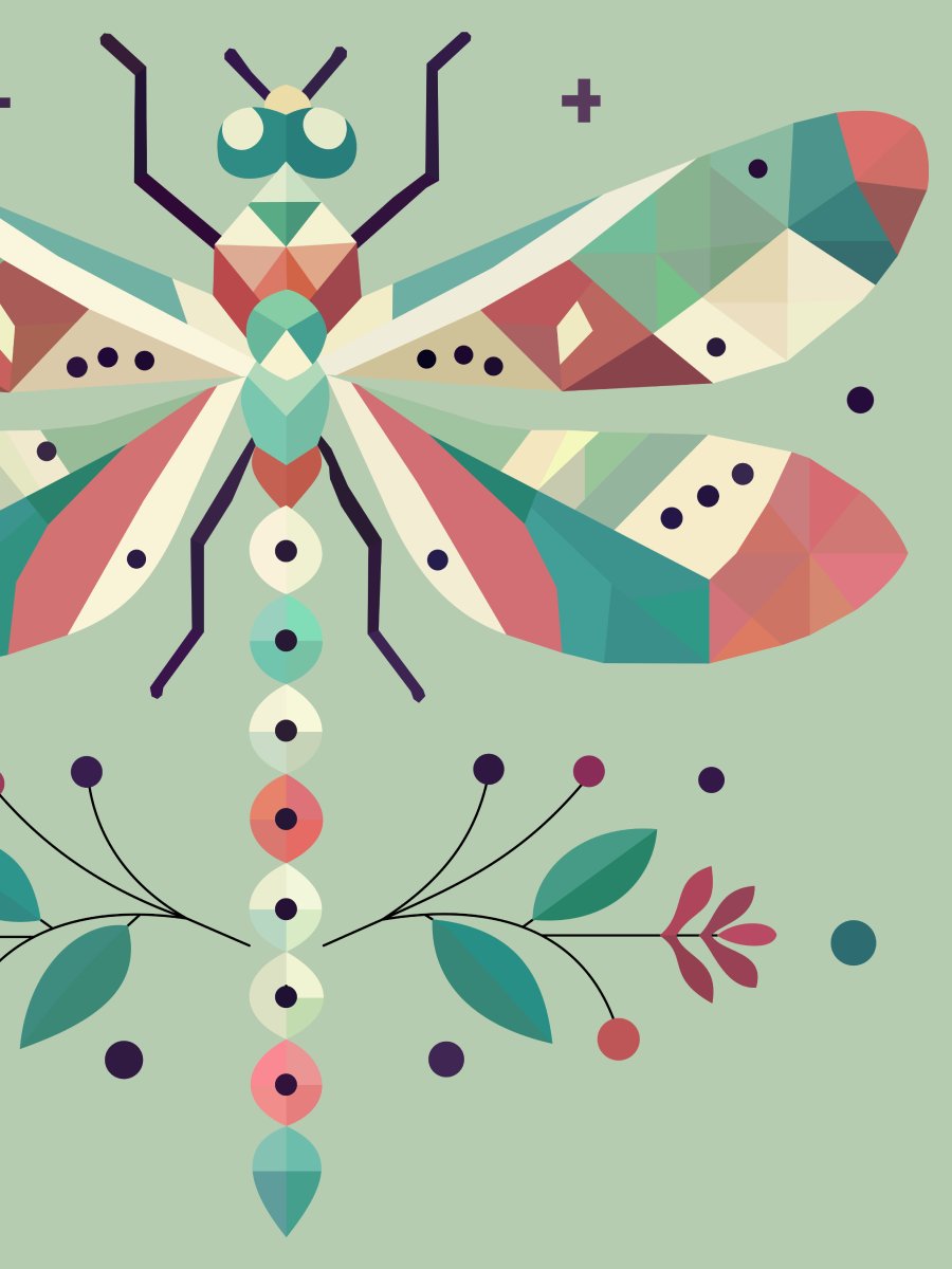 Free Geometric Dragonfly PNG Art - Transparent Background, Low Poly Insect Illustration product image (2)