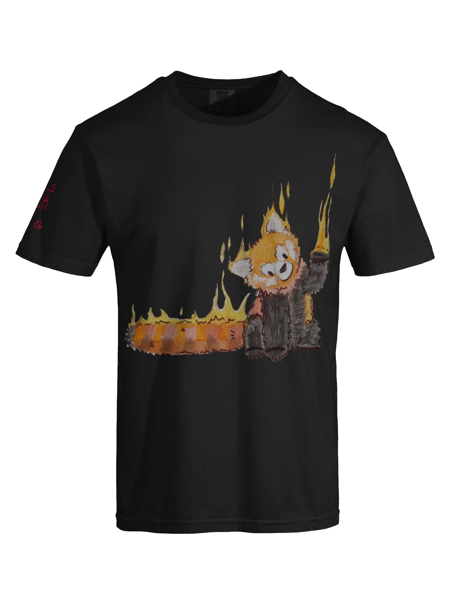 Flaming panda tee heavyweight product image (5)