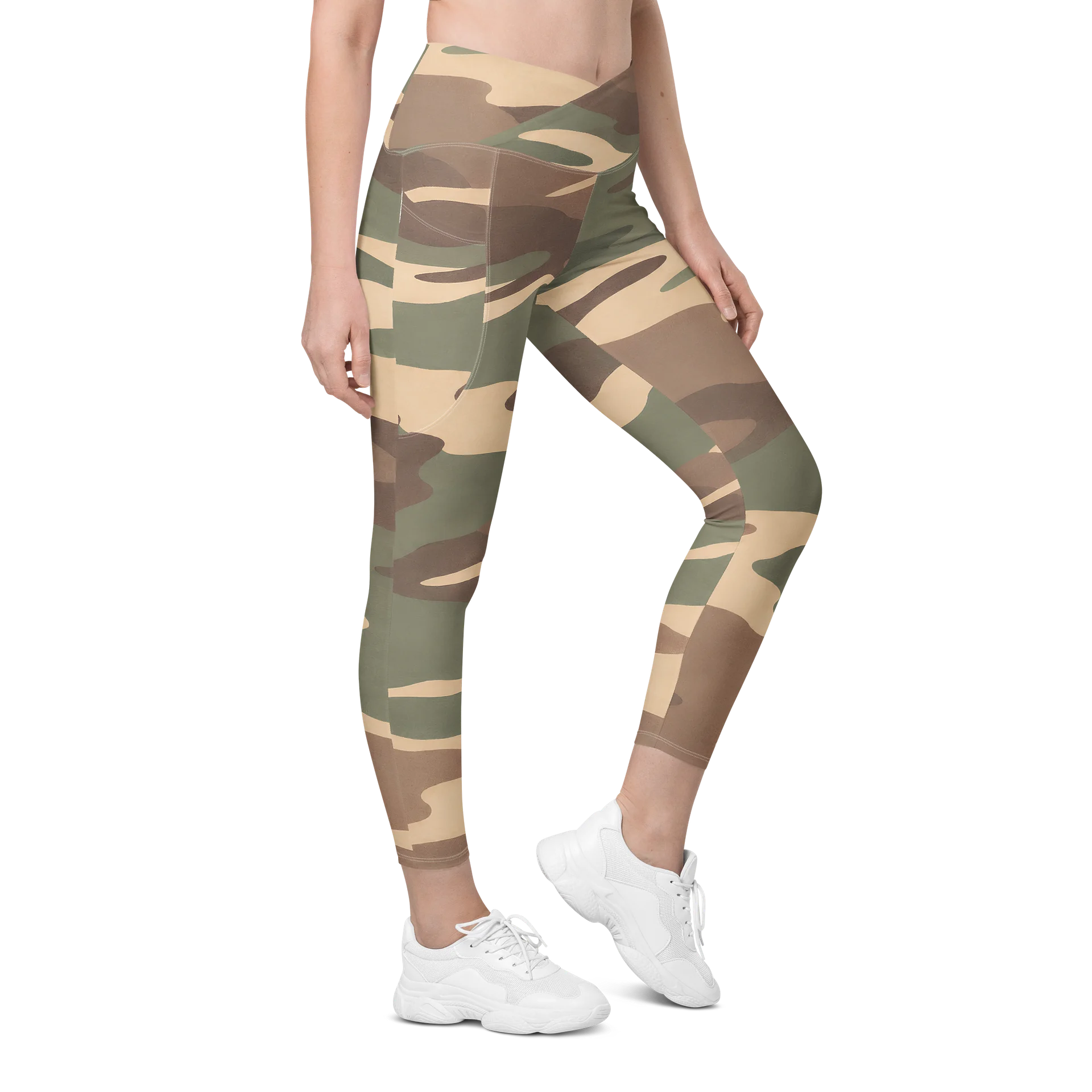 Untamed Terrain — Women’s Crossover Yoga Leggings with Pockets product image (5)