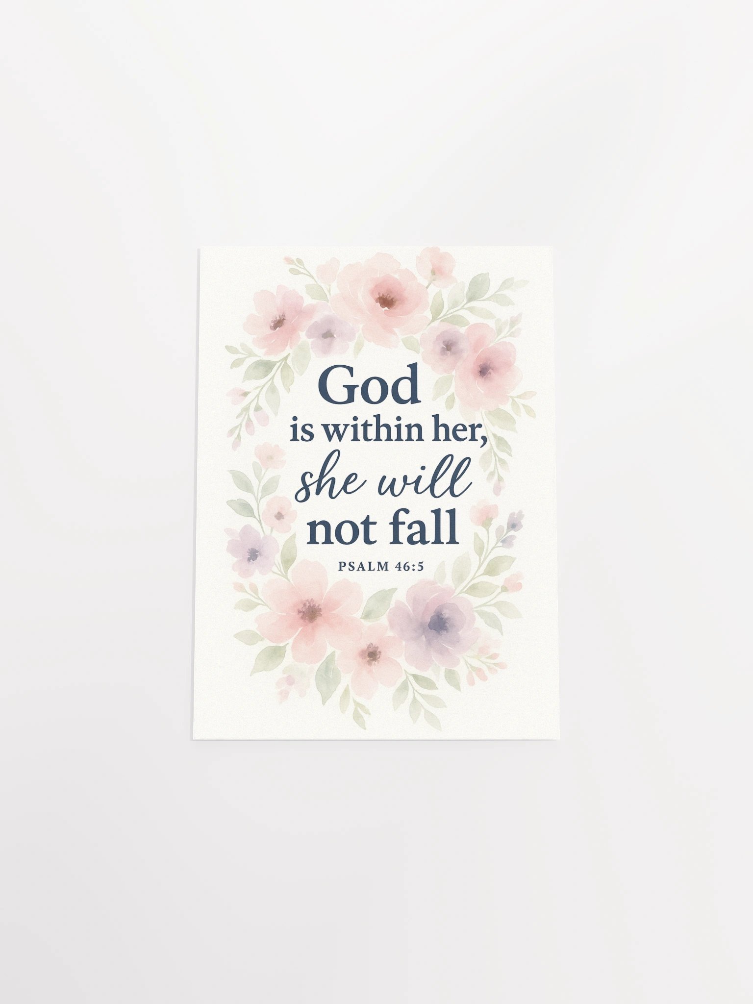 Psalm 46:5 Christian Poster – God Is Within Her, She Will Not Fall Scripture Print product image (14)