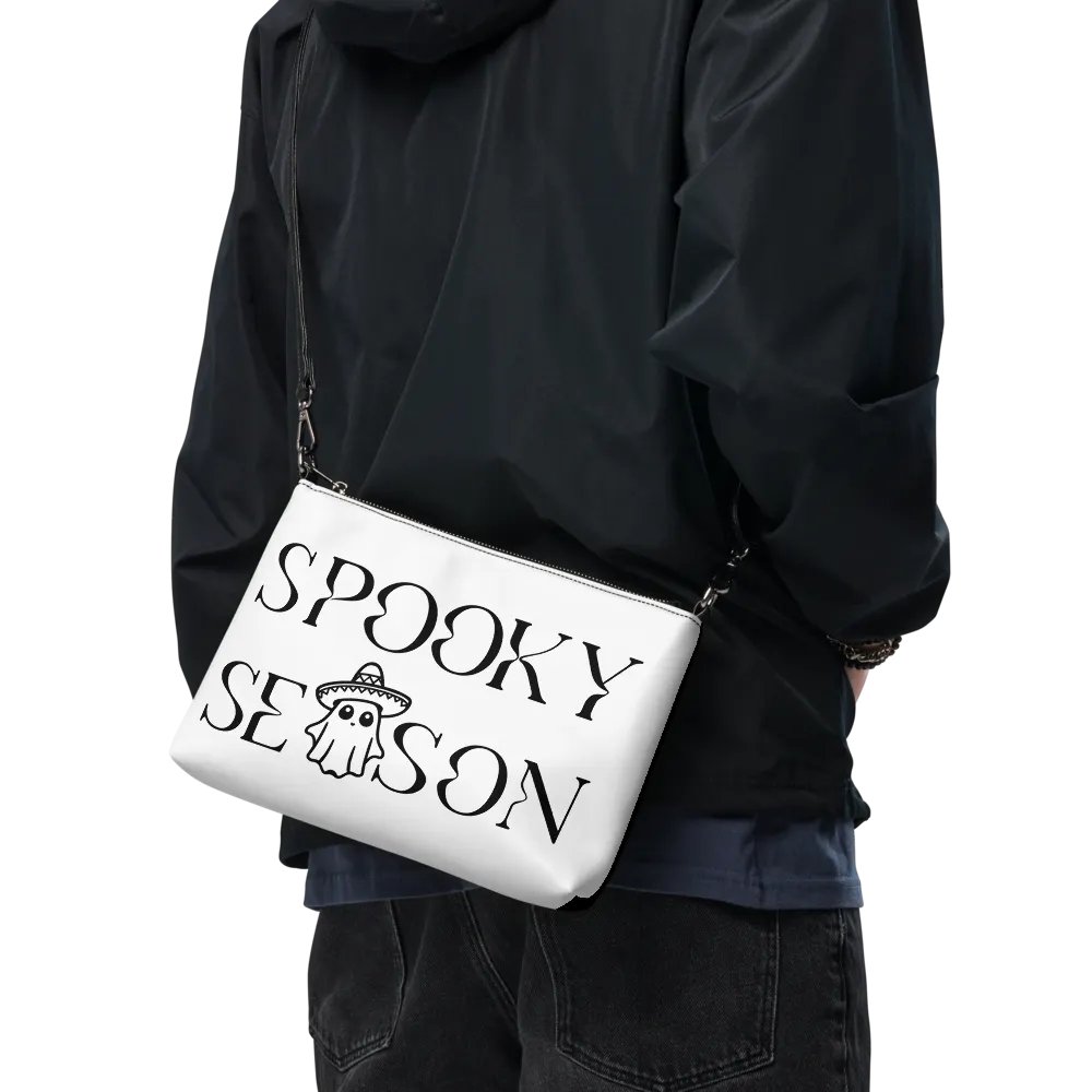 Spooky Season Sombrero Ghost Monochrome Flip-Sided Faux Leather Crossbody Bag product image (11)