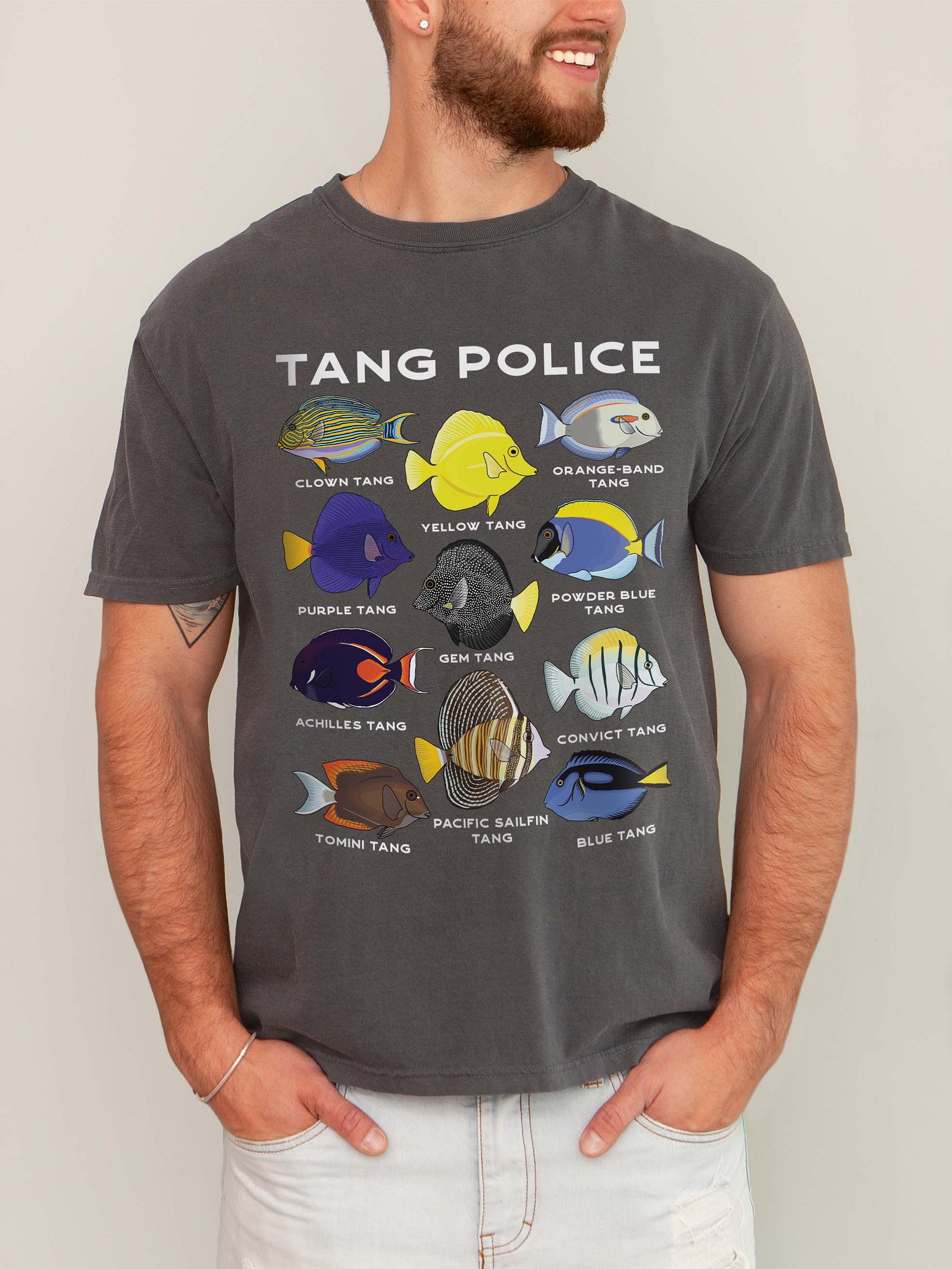 Tang Police(Front Print) T-Shirt for Reef Aquarium Lovers product image (2)