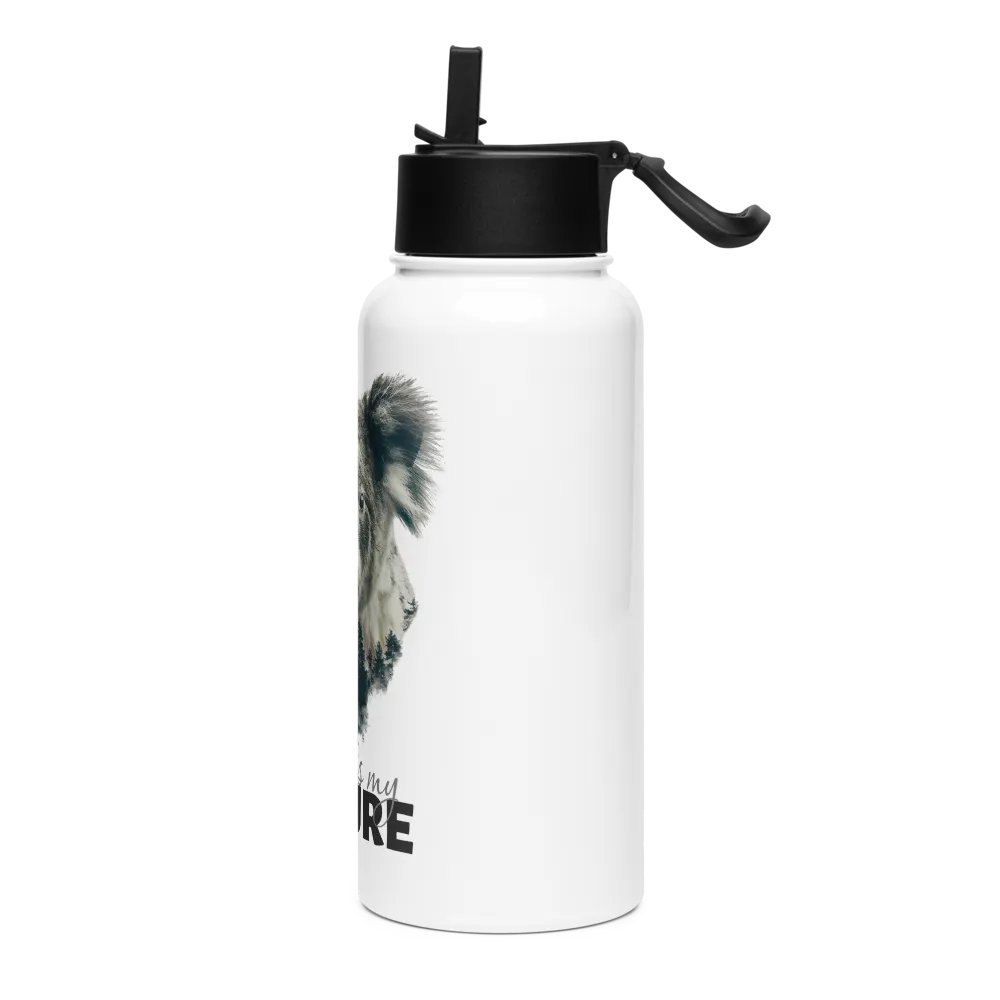 "Calm is my Nature" Koala Forest Stainless Steel Water Bottle product image (3)