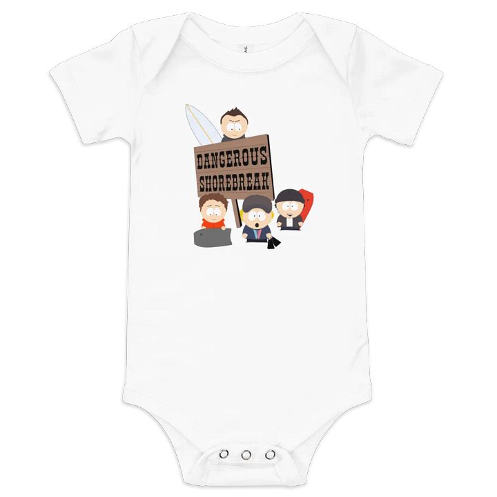 We Bodyboard // Dangerous Shorebreak Baby Bodysuit product image (1)