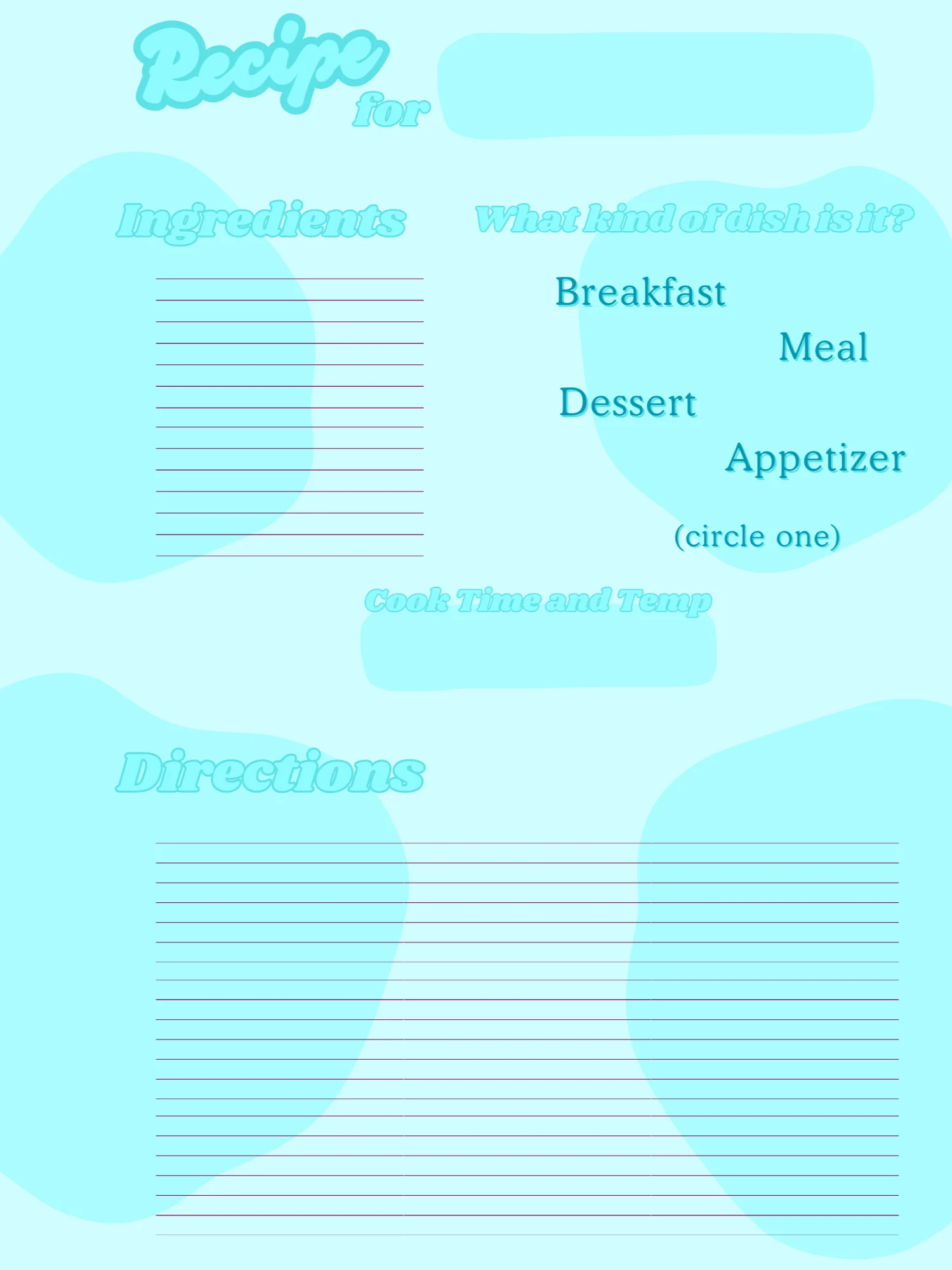March's Planner Design - Recipes Sheets (Letter Size) product image (2)