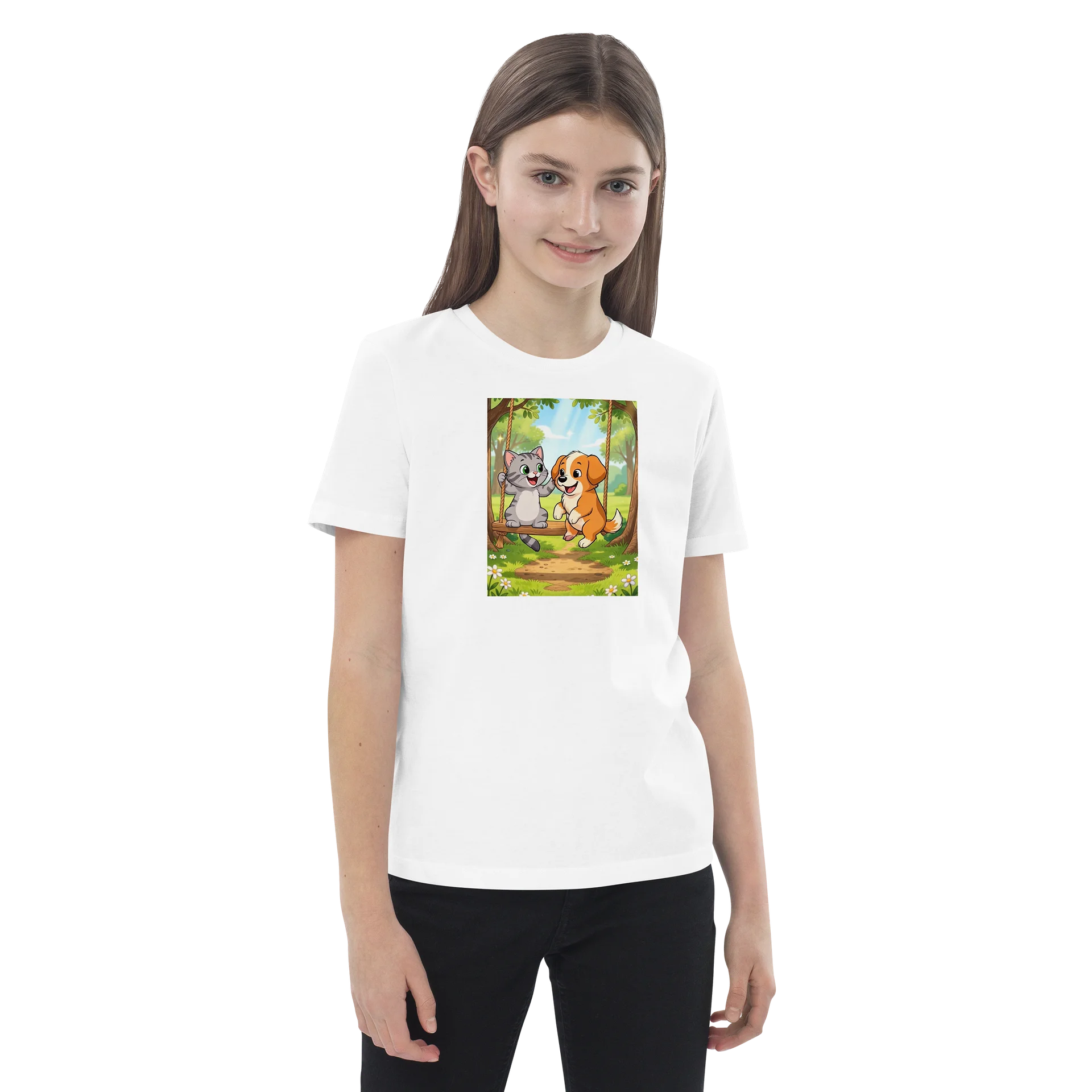 Cat and Puppy Swing Kids Tee product image (2)
