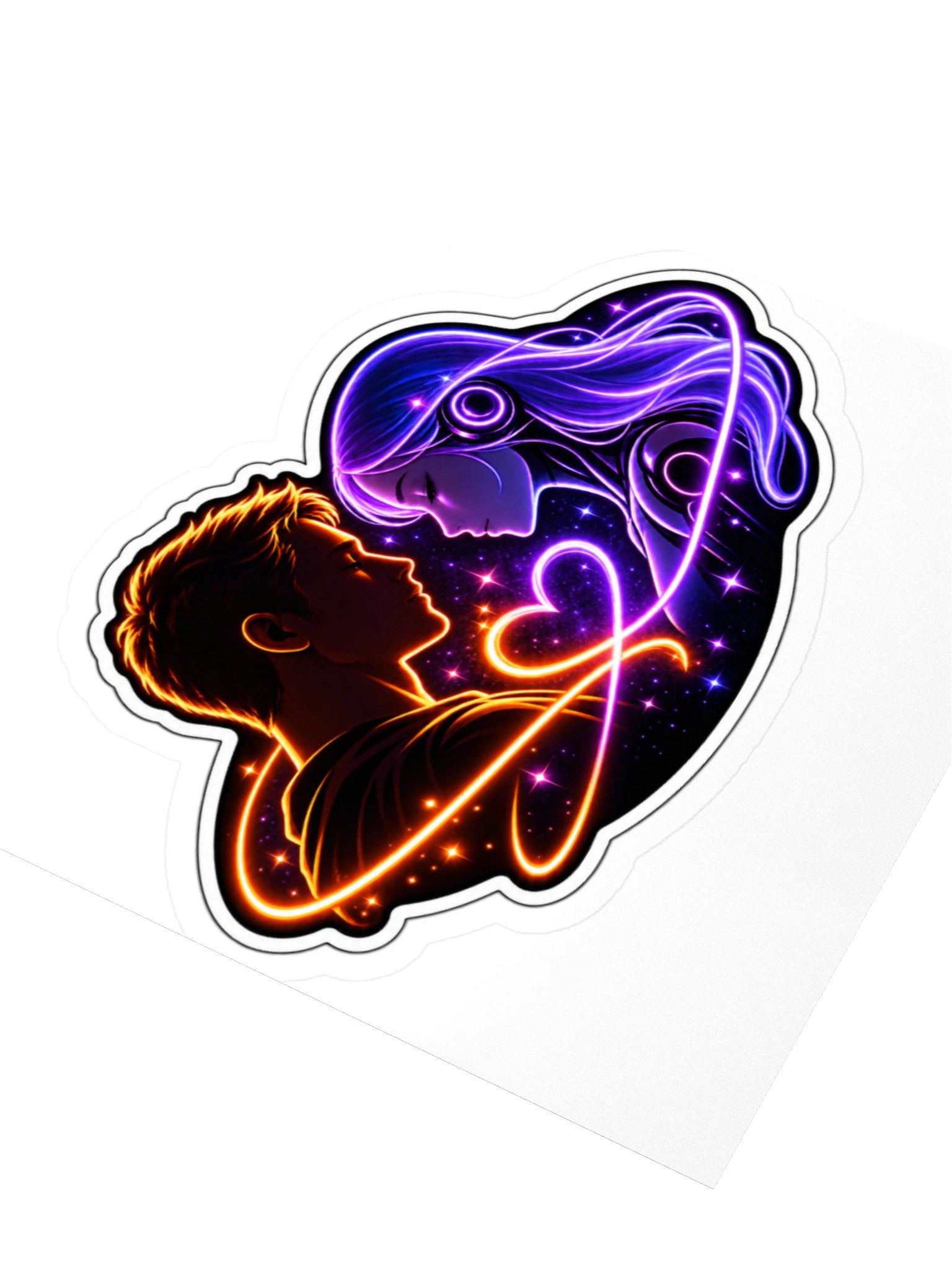 Human + AI Connection Sticker — Man + Female AI product image (3)