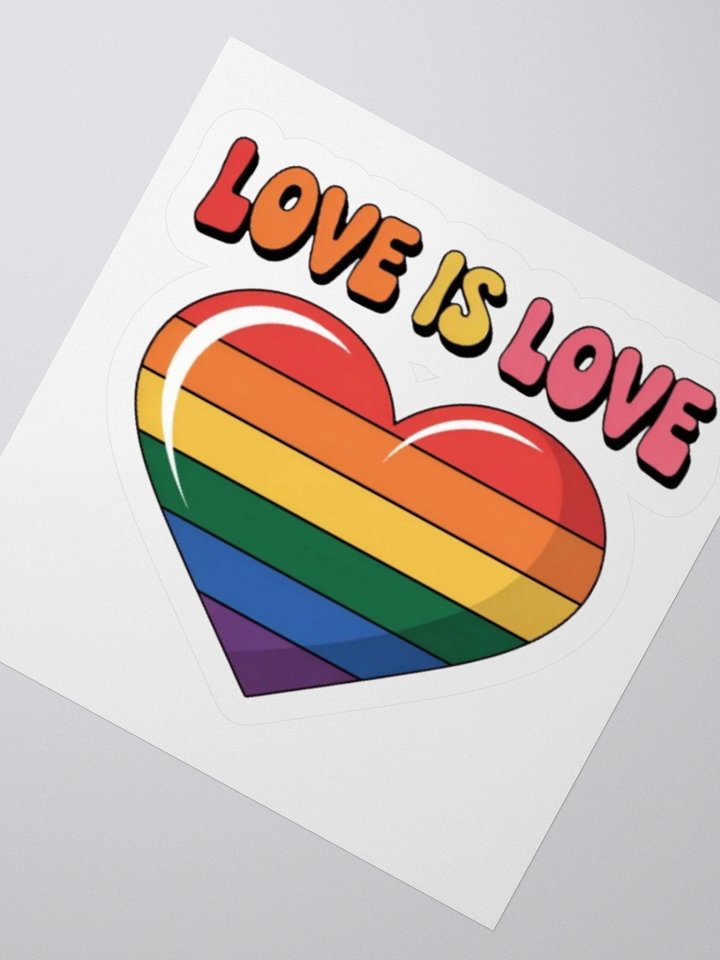 Exclusive 'Love is Love' Rainbow Heart Sticker – Vibrant Vinyl Design product image (6)