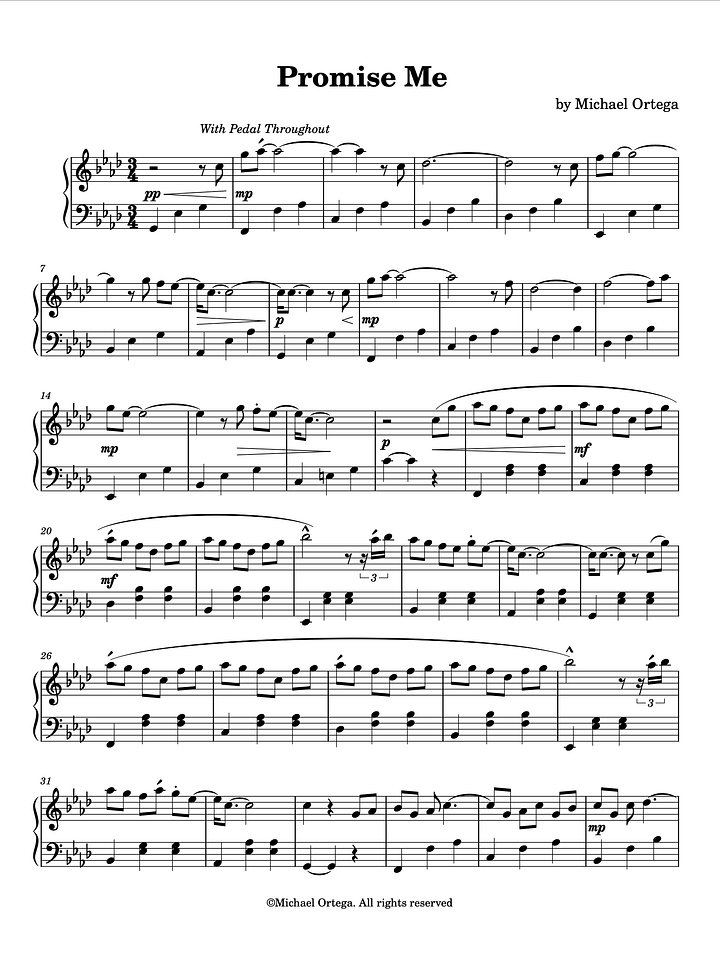 Promise Me (Piano Score) product image (2)