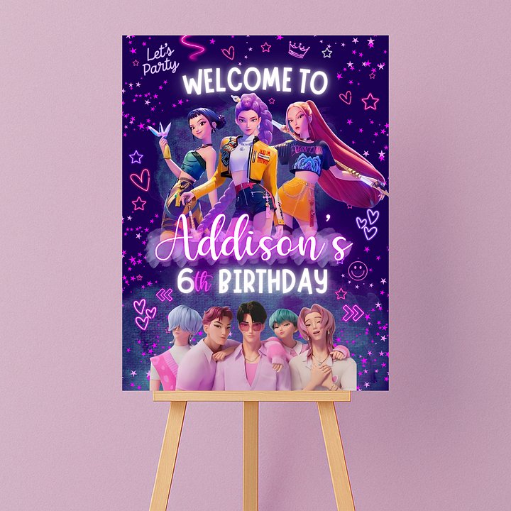 K-Pop Demon Hunters Party Welcome Sign product image (2)