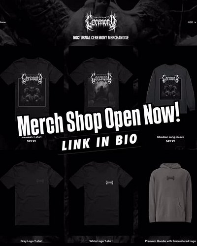 Merch Shop Now Open! Link in bio! 🔥 nocturnalceremony-shop.fourthwall.com

#deathmetal #metal #merch #bandmerch #bandshirt