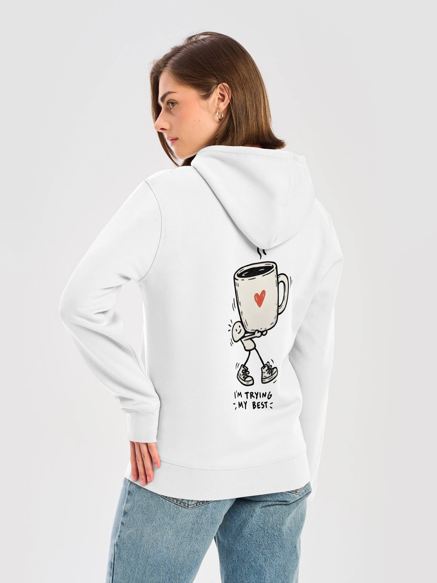 I'm Trying My Best Hoodie – Funny Coffee Doodle Design product image (17)