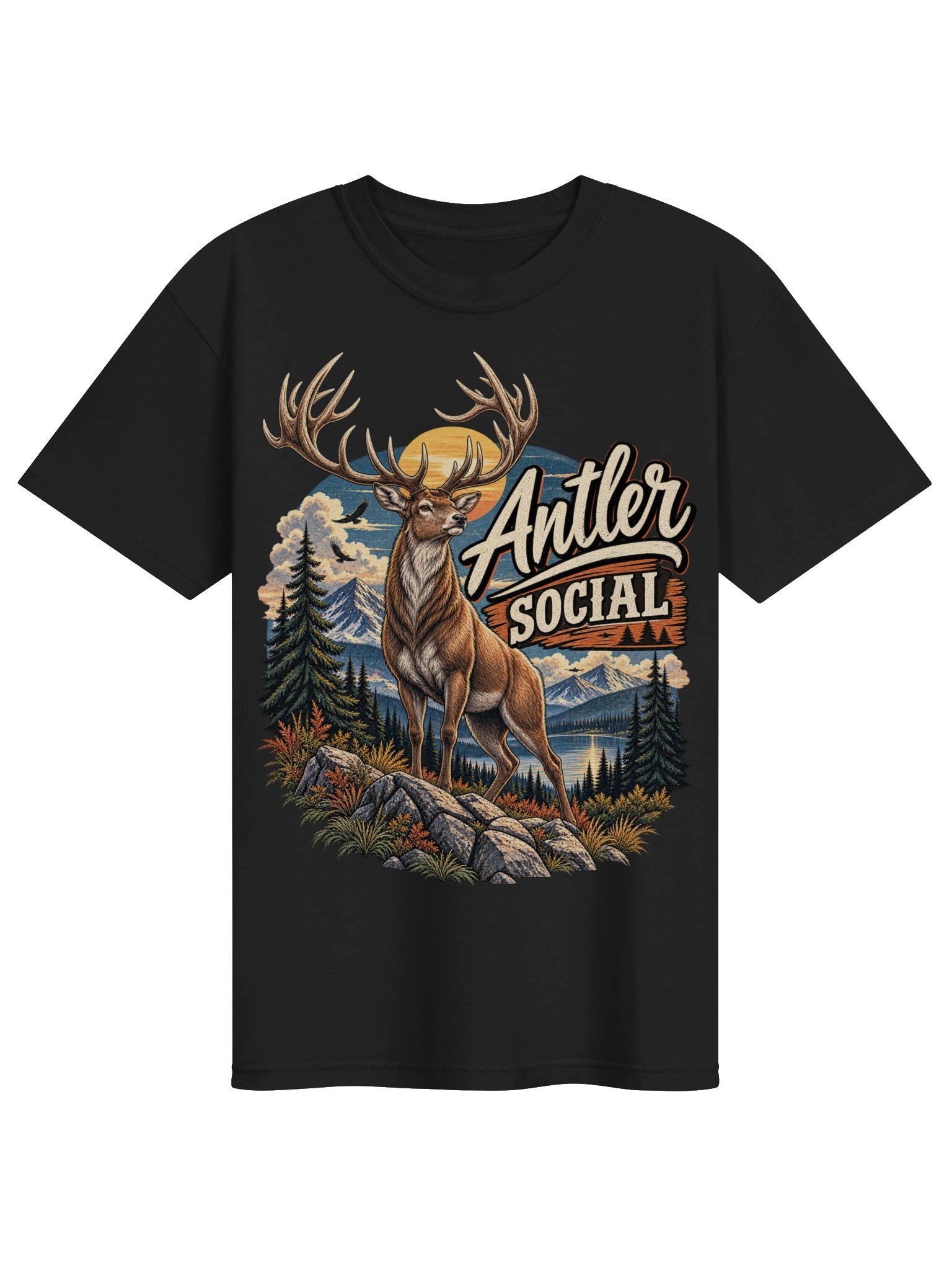 Deer Antler Social - Sarcastic Funny Animal Lover Pun T-Shirt | Witty Introvert Deer Humor Tee product image (3)