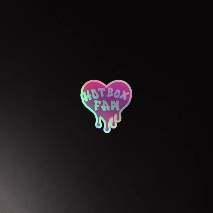 HOT BOX FAM TRANSPARENT BUBBLE GUM PINK LOGO STICKER product image (4)