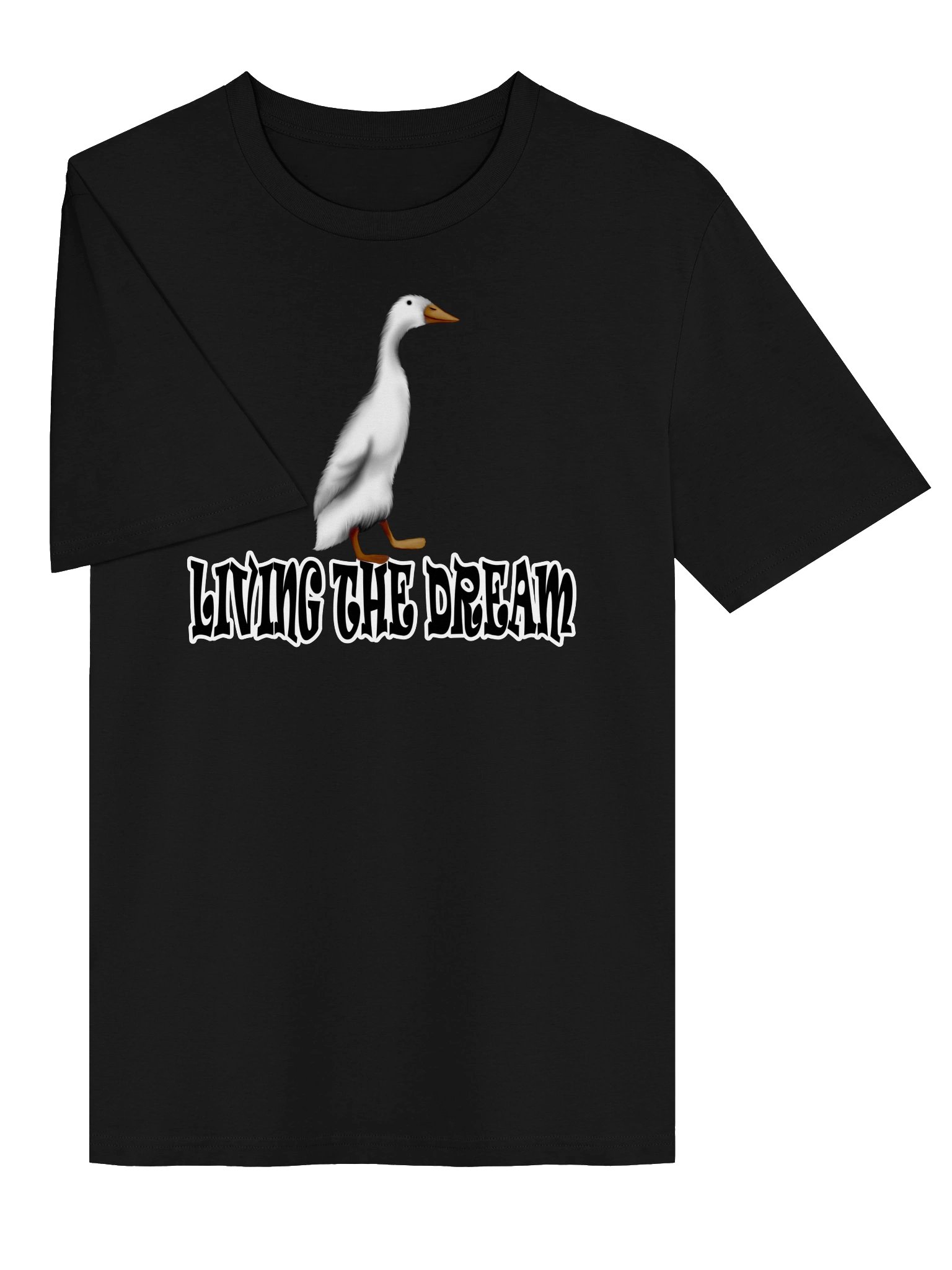 Duck "LIVING THE DREAM" T-Shirt. Unisex Stanley/Stella Organic Ribbed Neck T-Shirt product image (2)