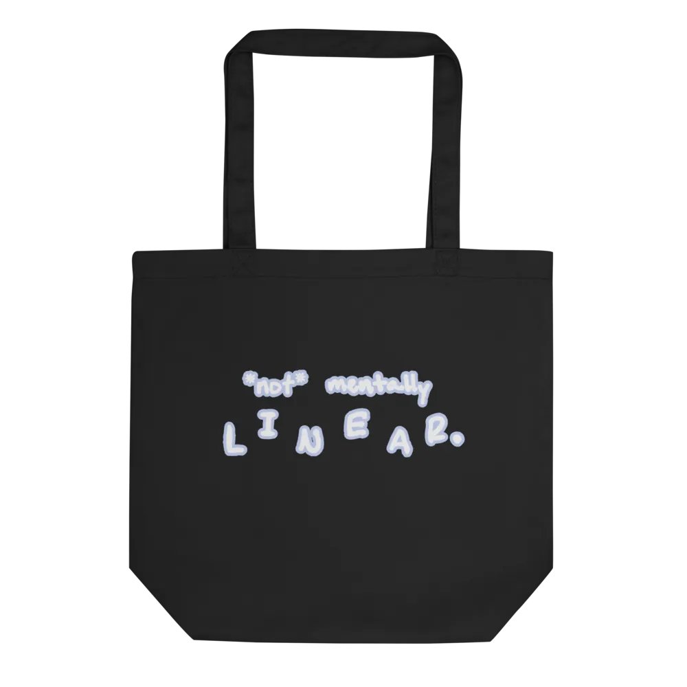 *not* mentally linear (lined design, #BDCAEF) tote bag product image (1)