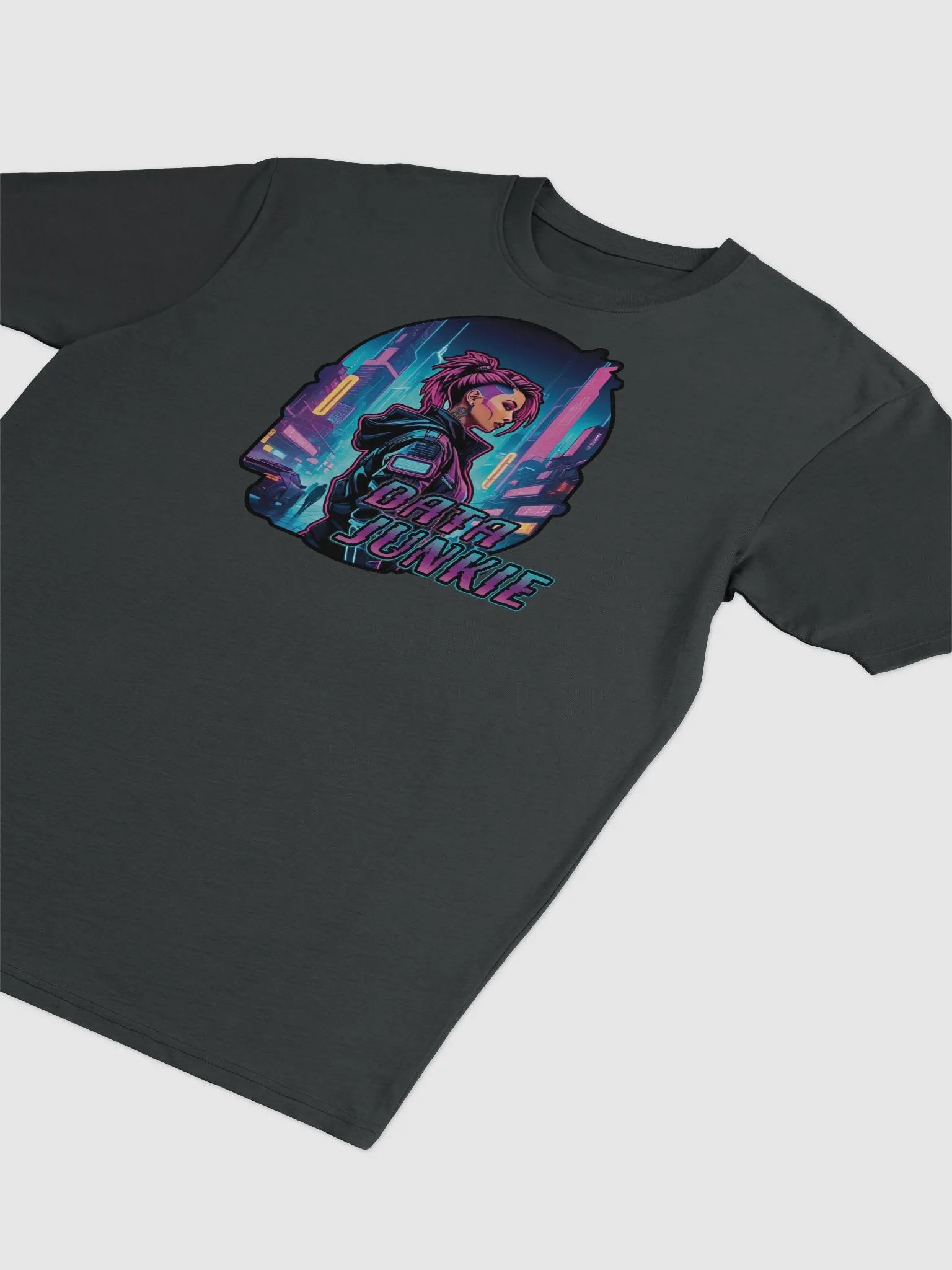 Neon Cyberpunk Data Junkie Tee product image (3)