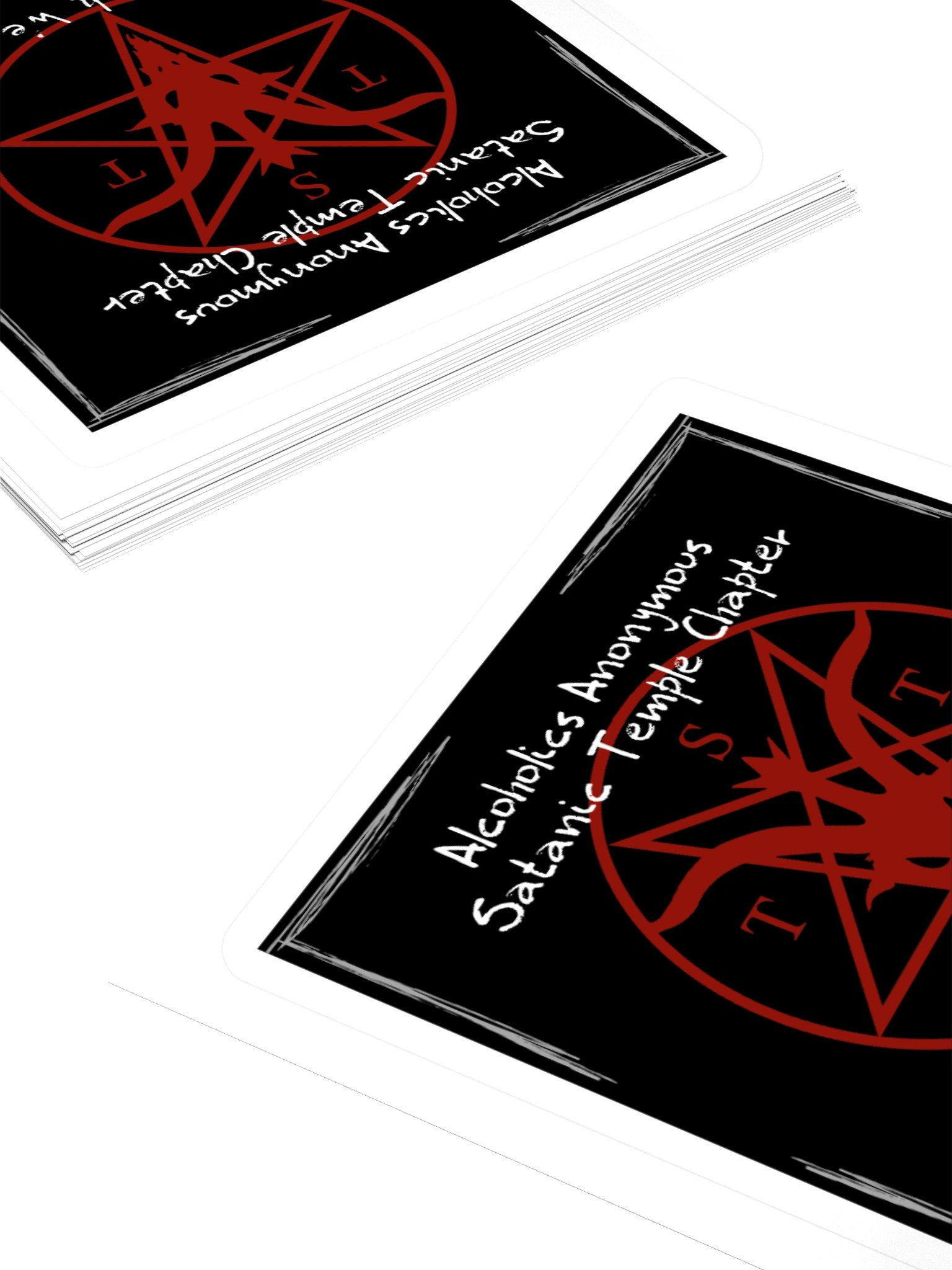 Alcoholics Anonymous Satanic Temple Chapter We Go Low Square Sticker product image (4)