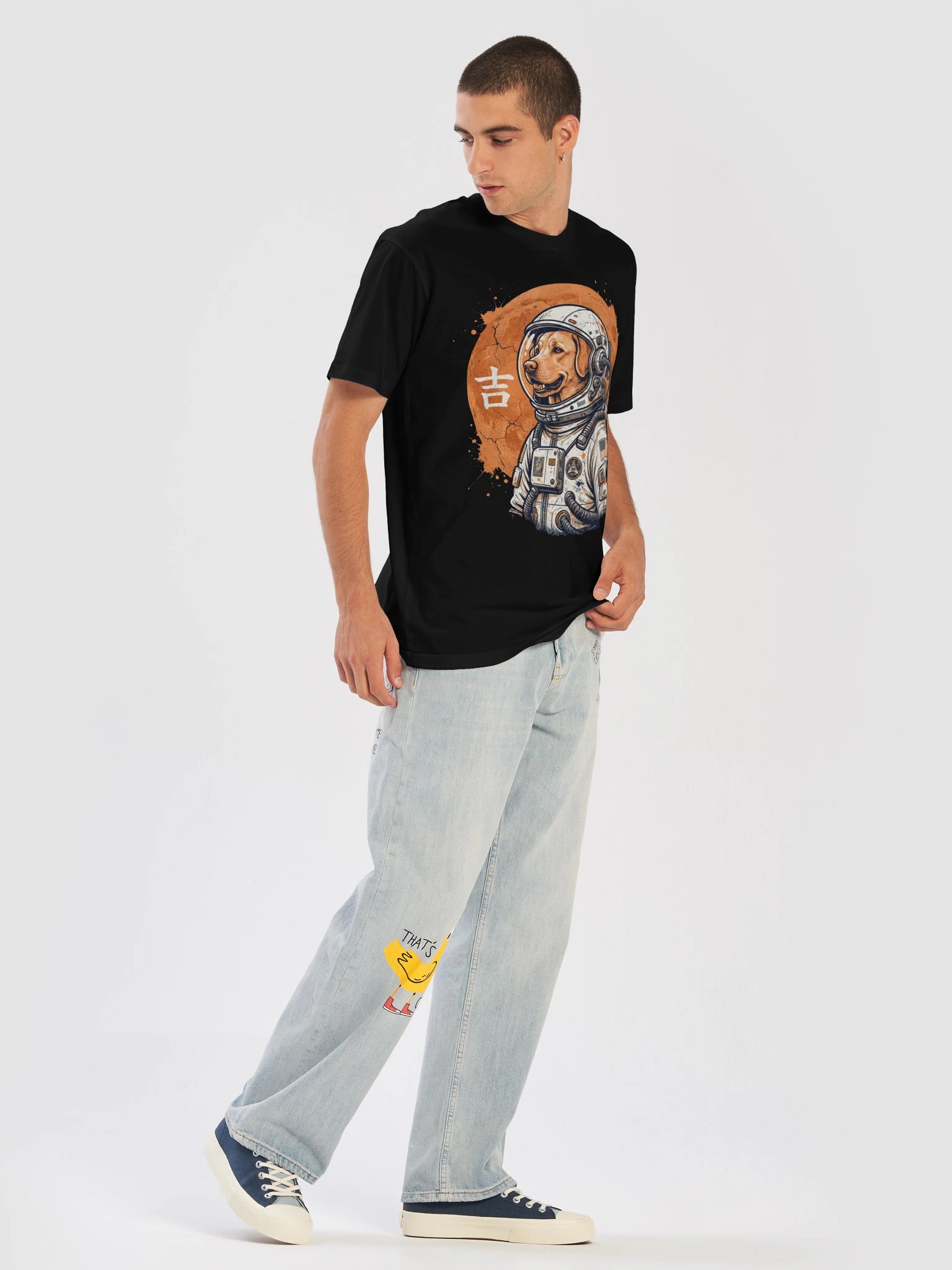 Vintage Space Dog Astronaut Graphic T-Shirt product image (3)