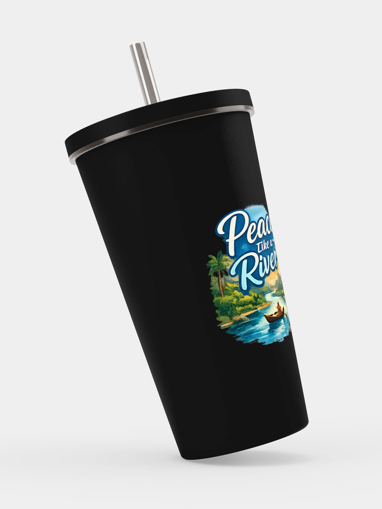 Peace Like a River Tropical Insulated Tumbler with Straw product image (2)