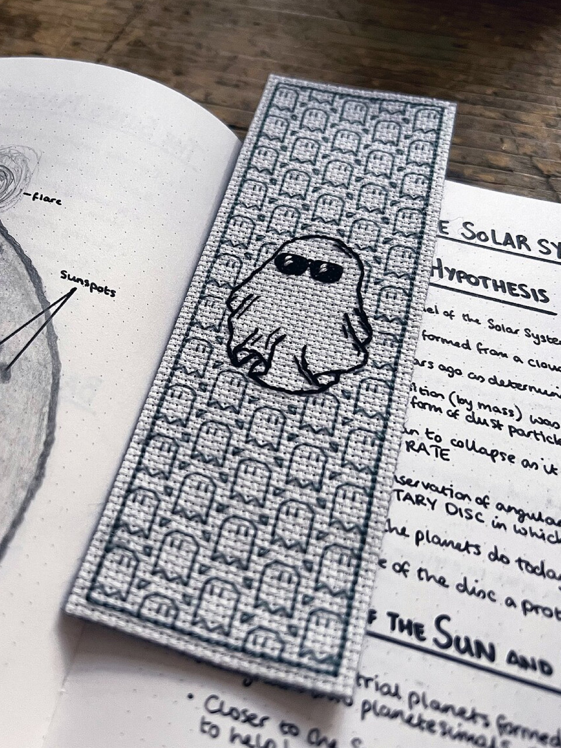 Unfazed Phantom Bookmark • Blackwork Cross Stitch Pattern • PDF Digital Download product image (6)