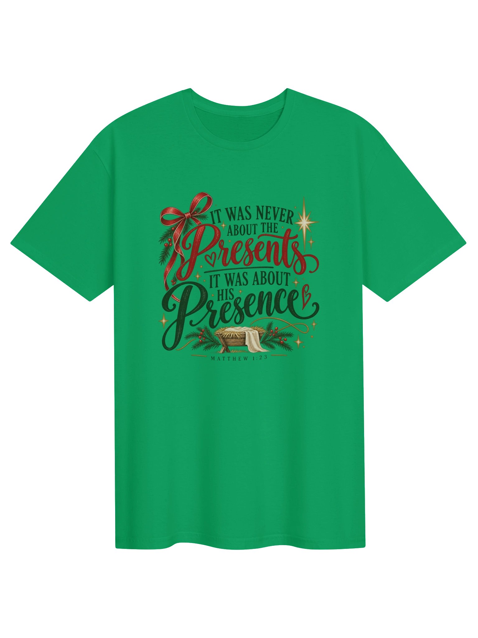 His Presence Christmas Tee | Matthew 1:23 product image (111)
