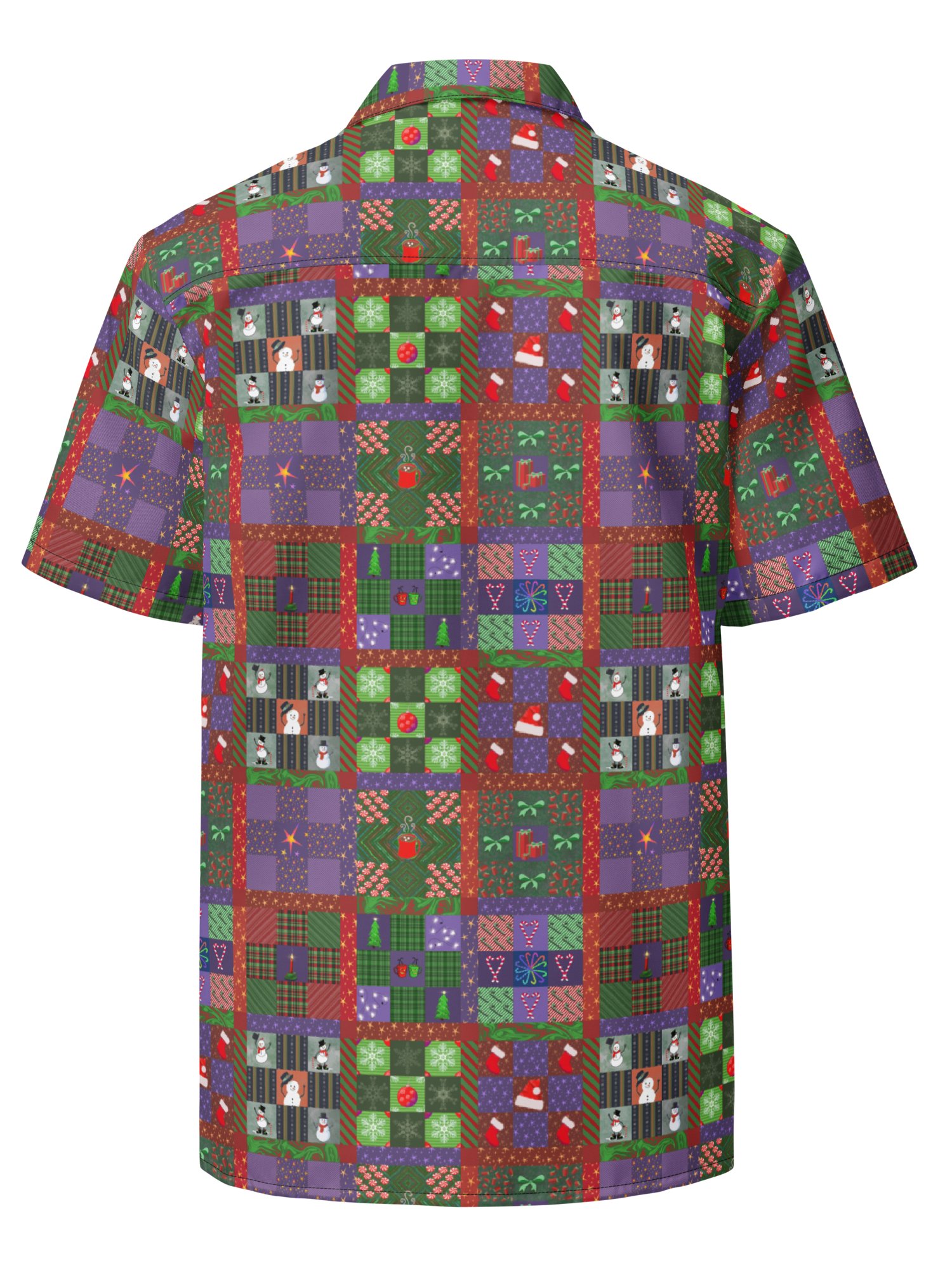 Christmas Patchwork Oversized Button Down Shirt product image (2)