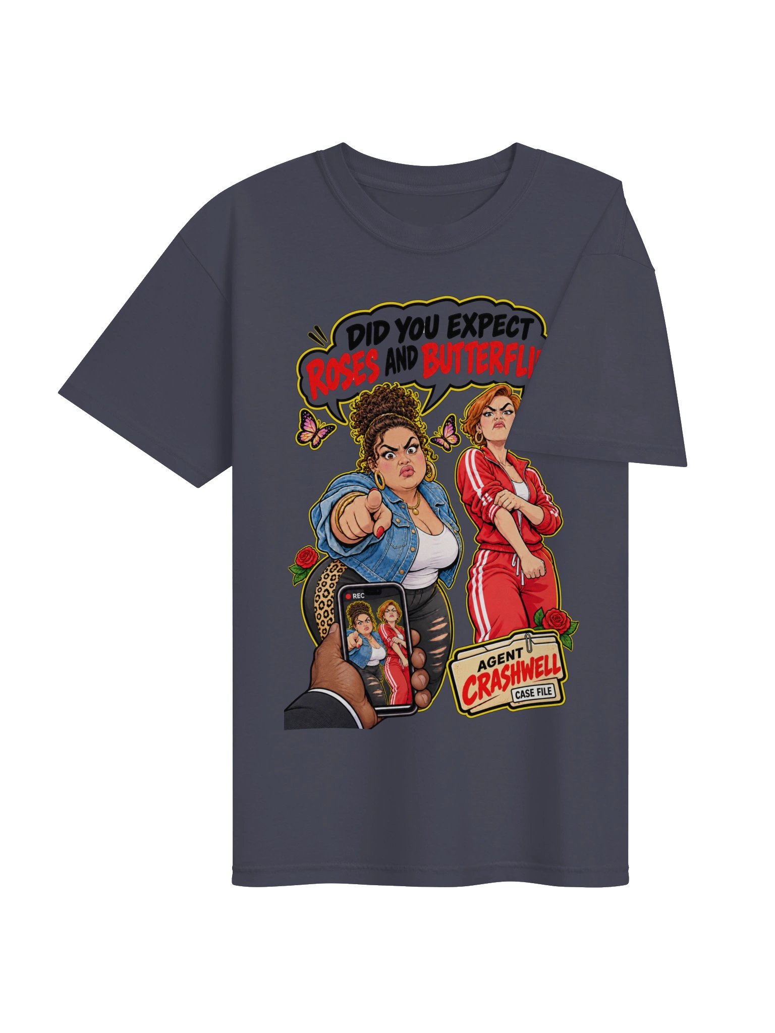 Roses & Butterflies — Agent Crashwell Graphic Tee product image (29)